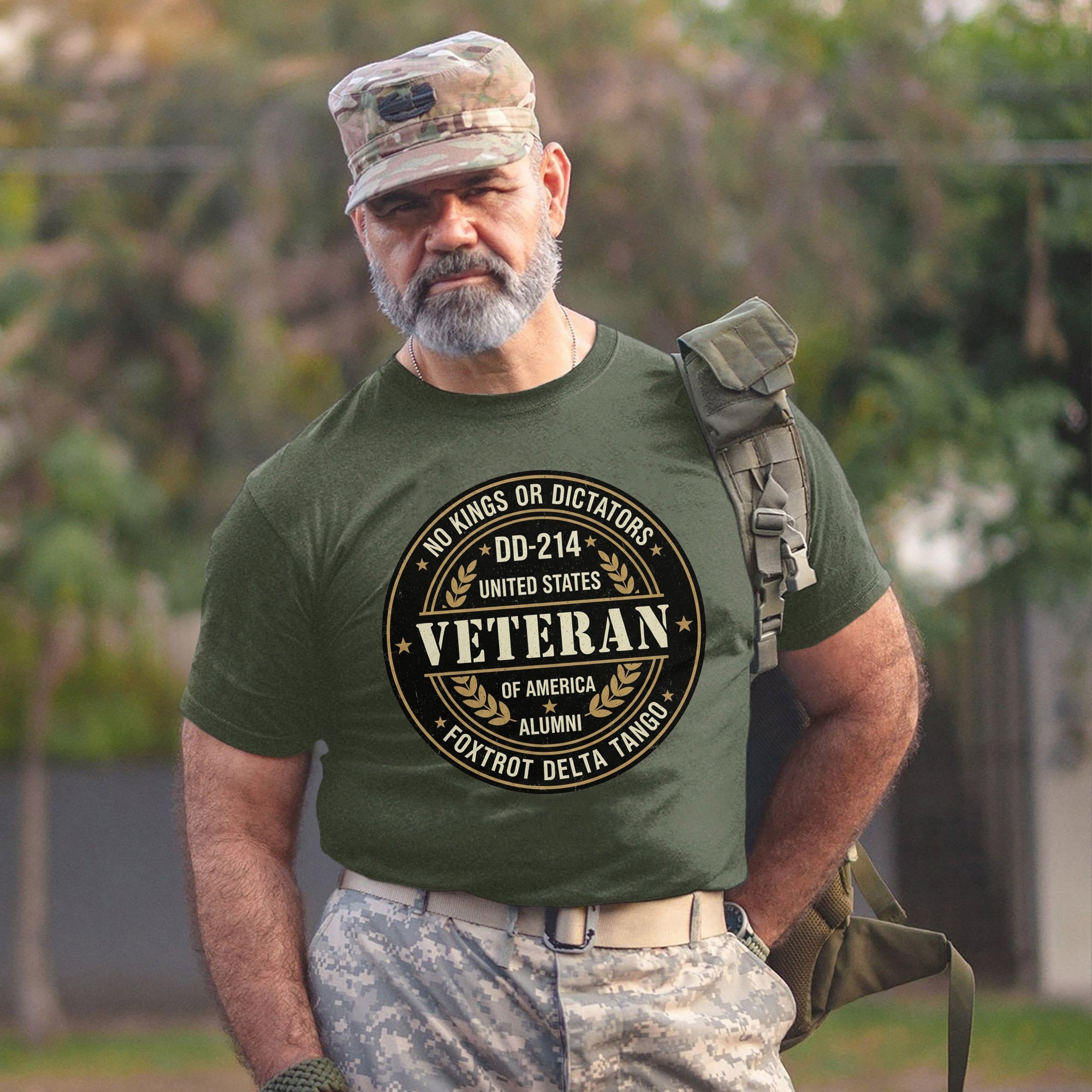 No Kings or Dictators Foxtrot Delta Tango DD214 Veteran Alumni United States of America T-Shirt