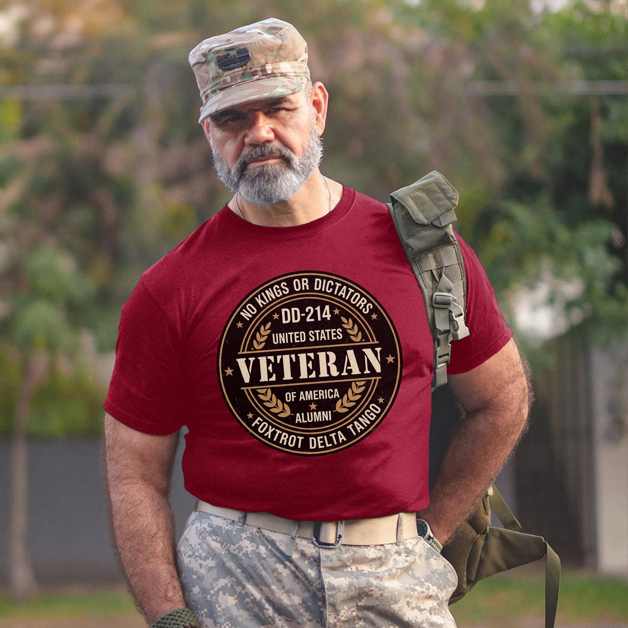 No Kings or Dictators Foxtrot Delta Tango DD214 Veteran Alumni United States of America T-Shirt