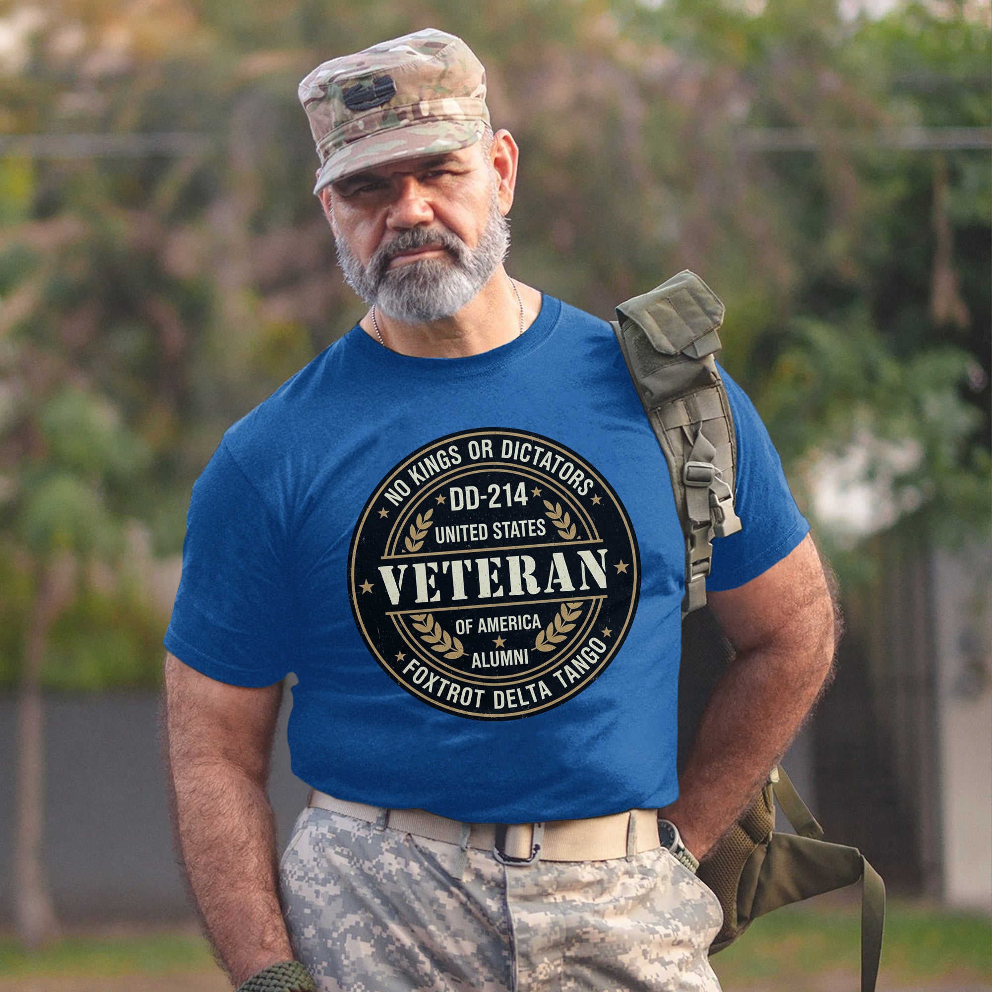 No Kings or Dictators Foxtrot Delta Tango DD214 Veteran Alumni United States of America T-Shirt