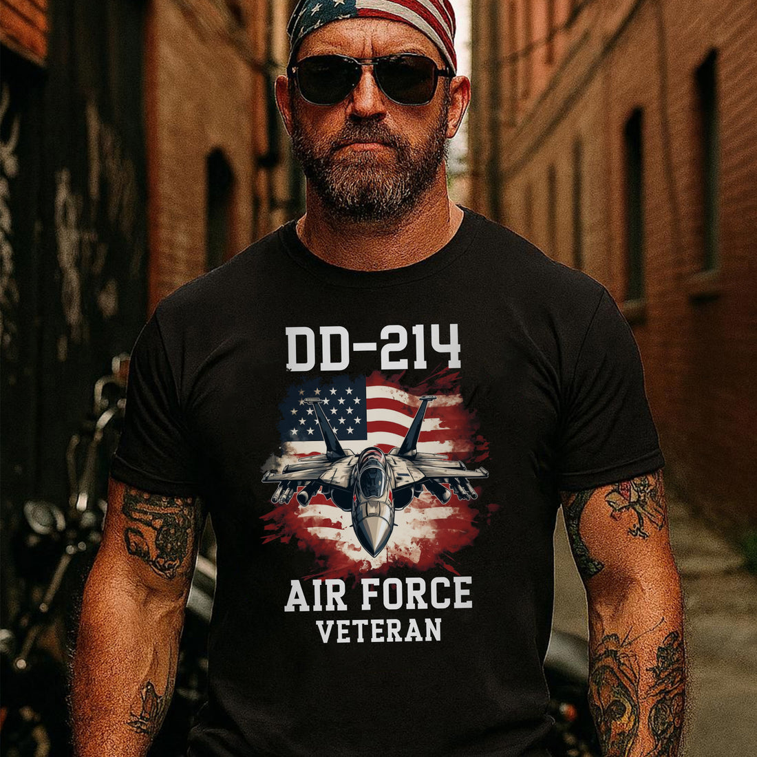 DD214 Air Force Veteran US Military Patriotic Honoring Service and Sacrifice T-Shirt