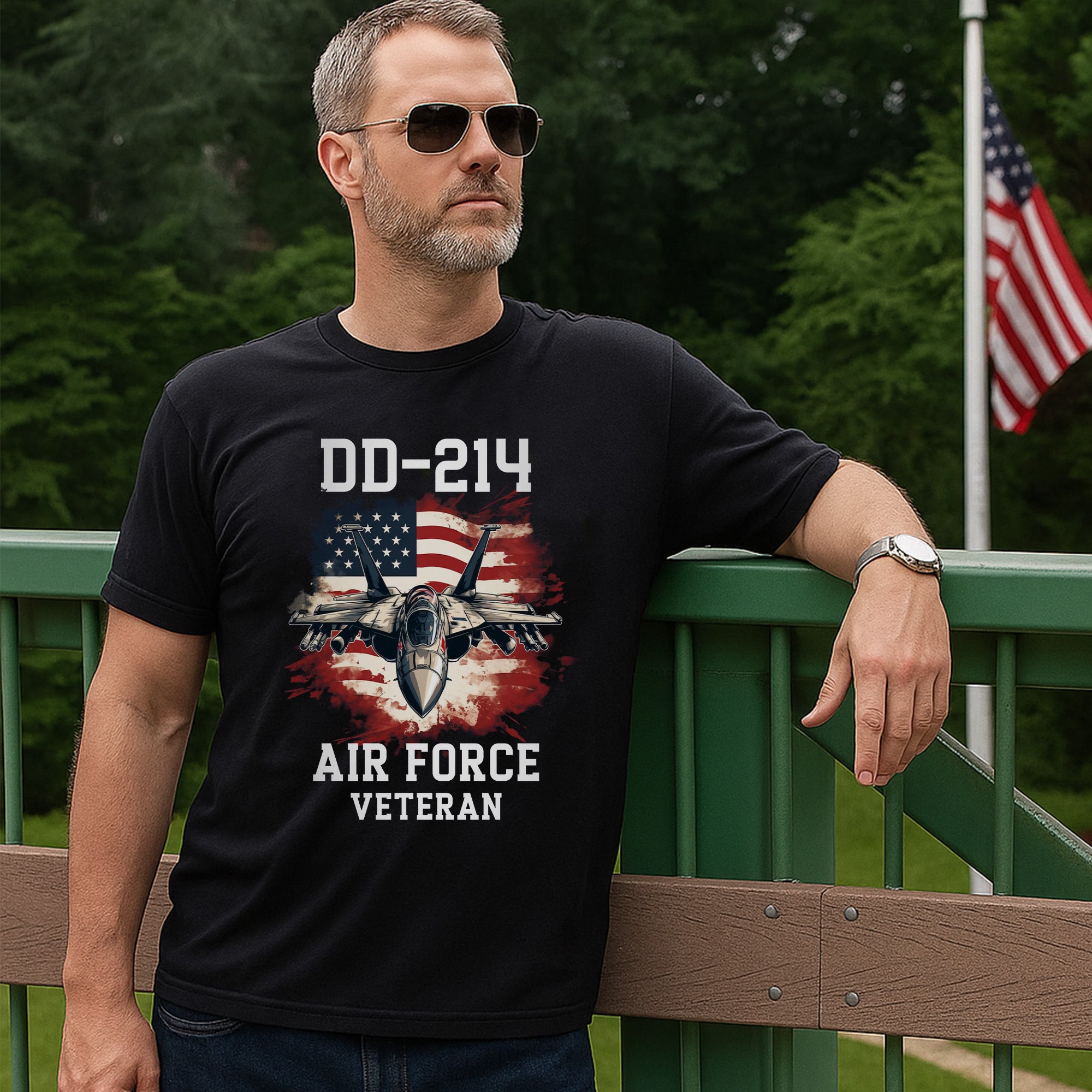 DD214 Air Force Veteran US Military Patriotic Honoring Service and Sacrifice T-Shirt