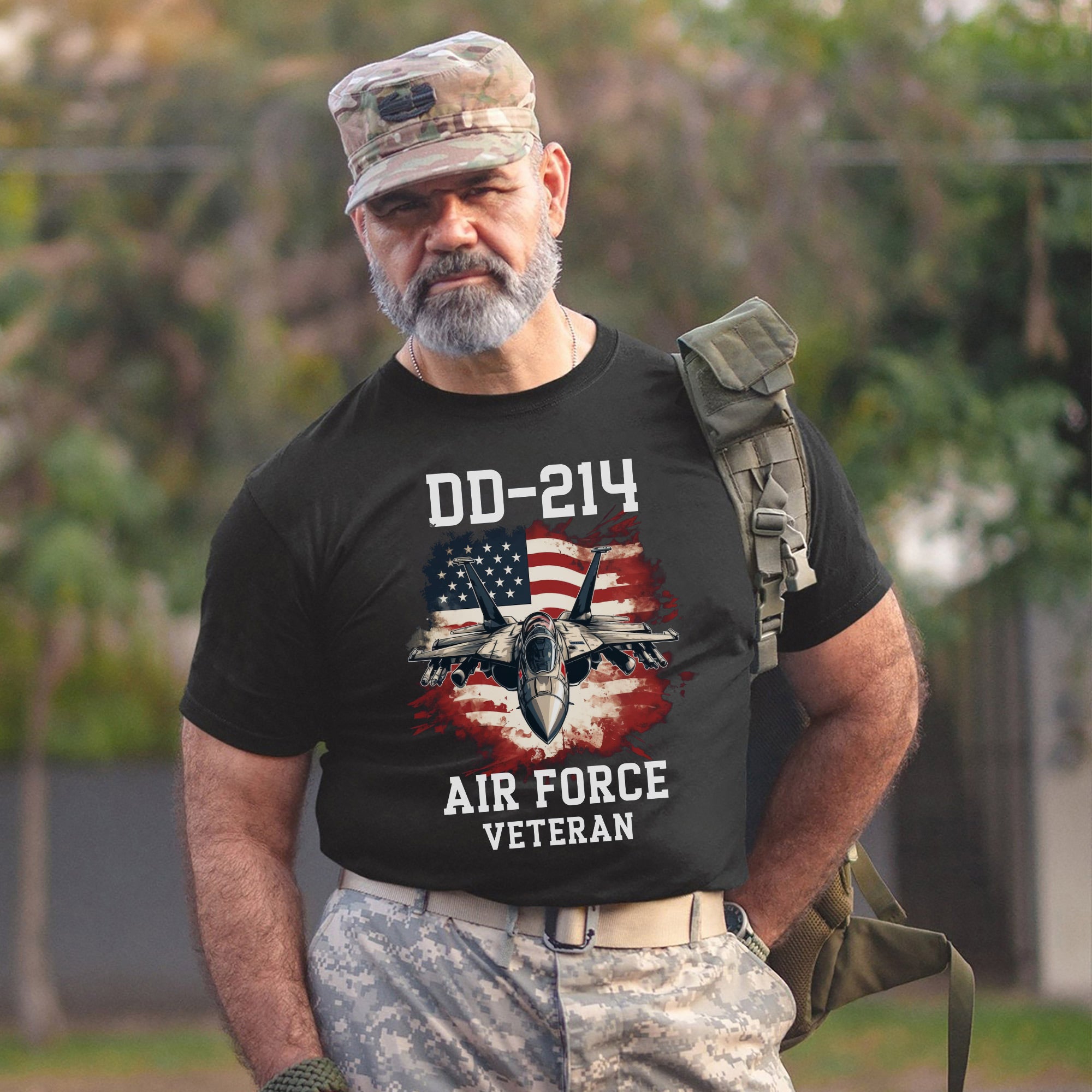 DD214 Air Force Veteran US Military Patriotic Honoring Service and Sacrifice T-Shirt