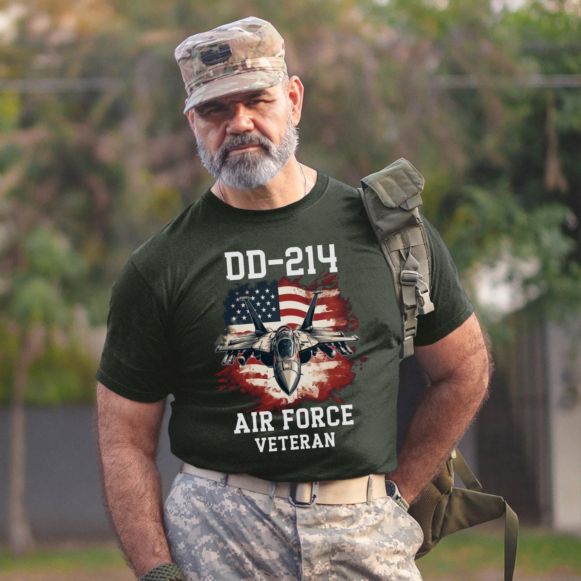 DD214 Air Force Veteran US Military Patriotic Honoring Service and Sacrifice T-Shirt
