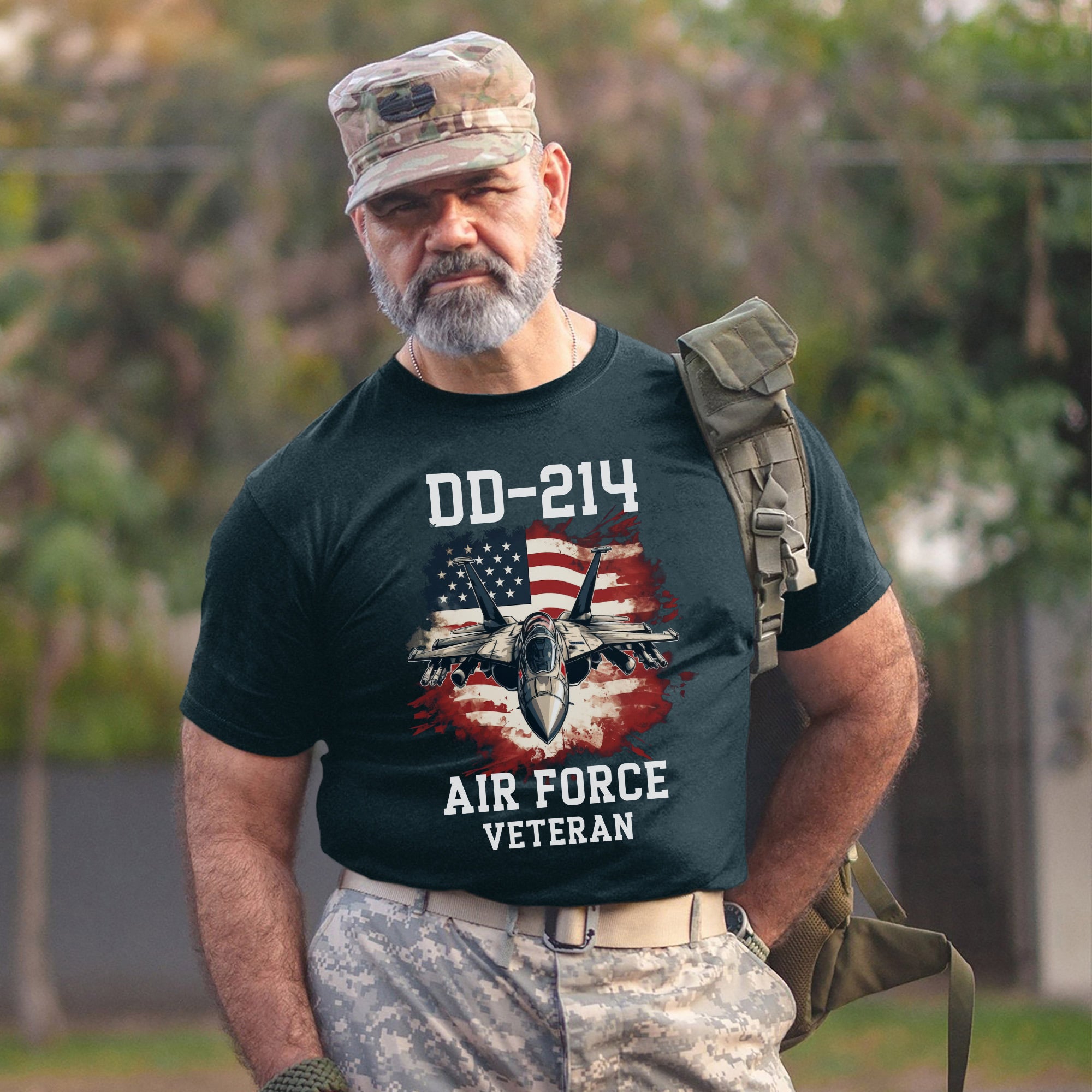 DD214 Air Force Veteran US Military Patriotic Honoring Service and Sacrifice T-Shirt