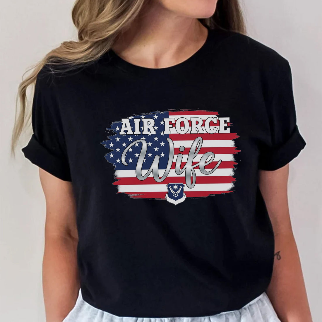 Air Force Wife US Military Patriotic Support Proud Military Family T-Shirt