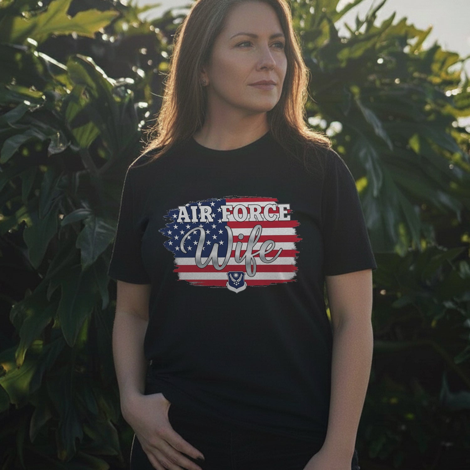 Air Force Wife US Military Patriotic T-Shirt Secondary image