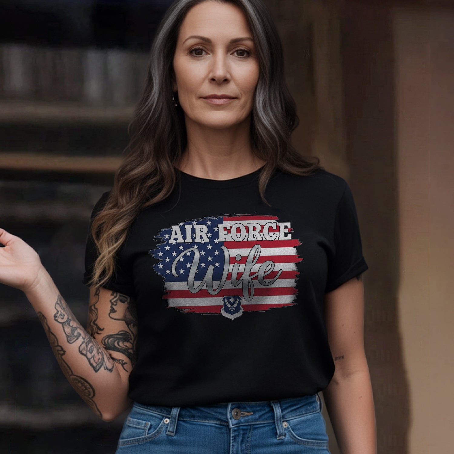 Air Force Wife US Military Patriotic T-Shirt