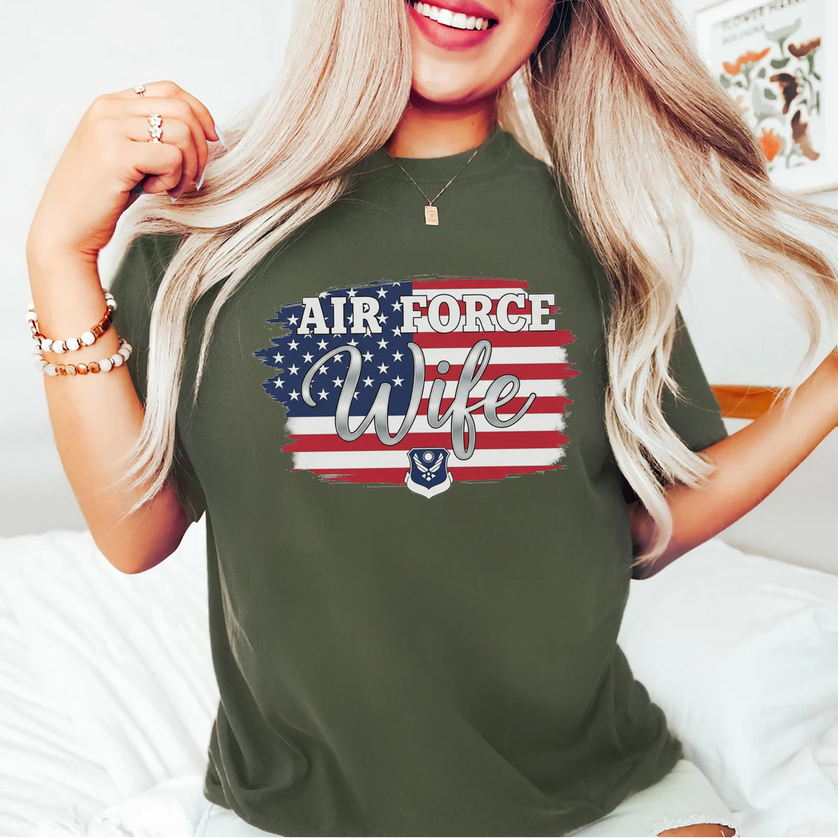 Air Force Wife US Military Patriotic T-Shirt