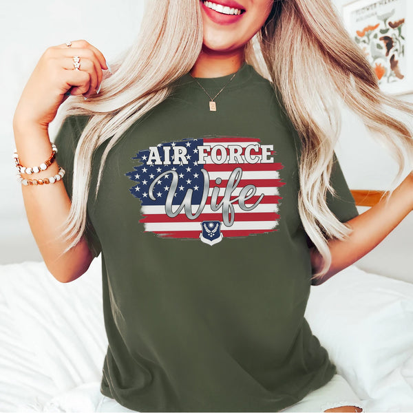 Air Force Wife US Military Patriotic T-Shirt