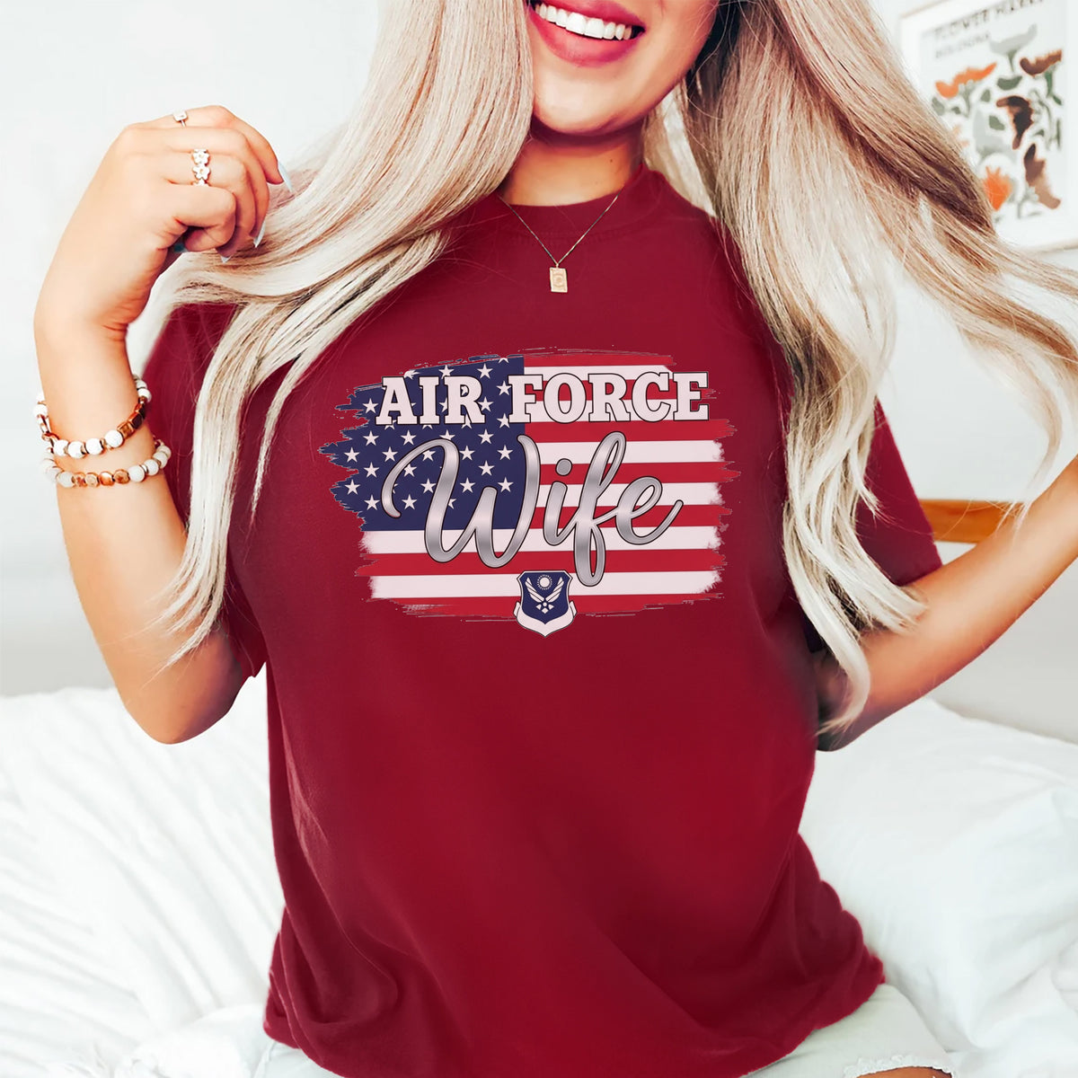 Air Force Wife US Military Patriotic T-Shirt