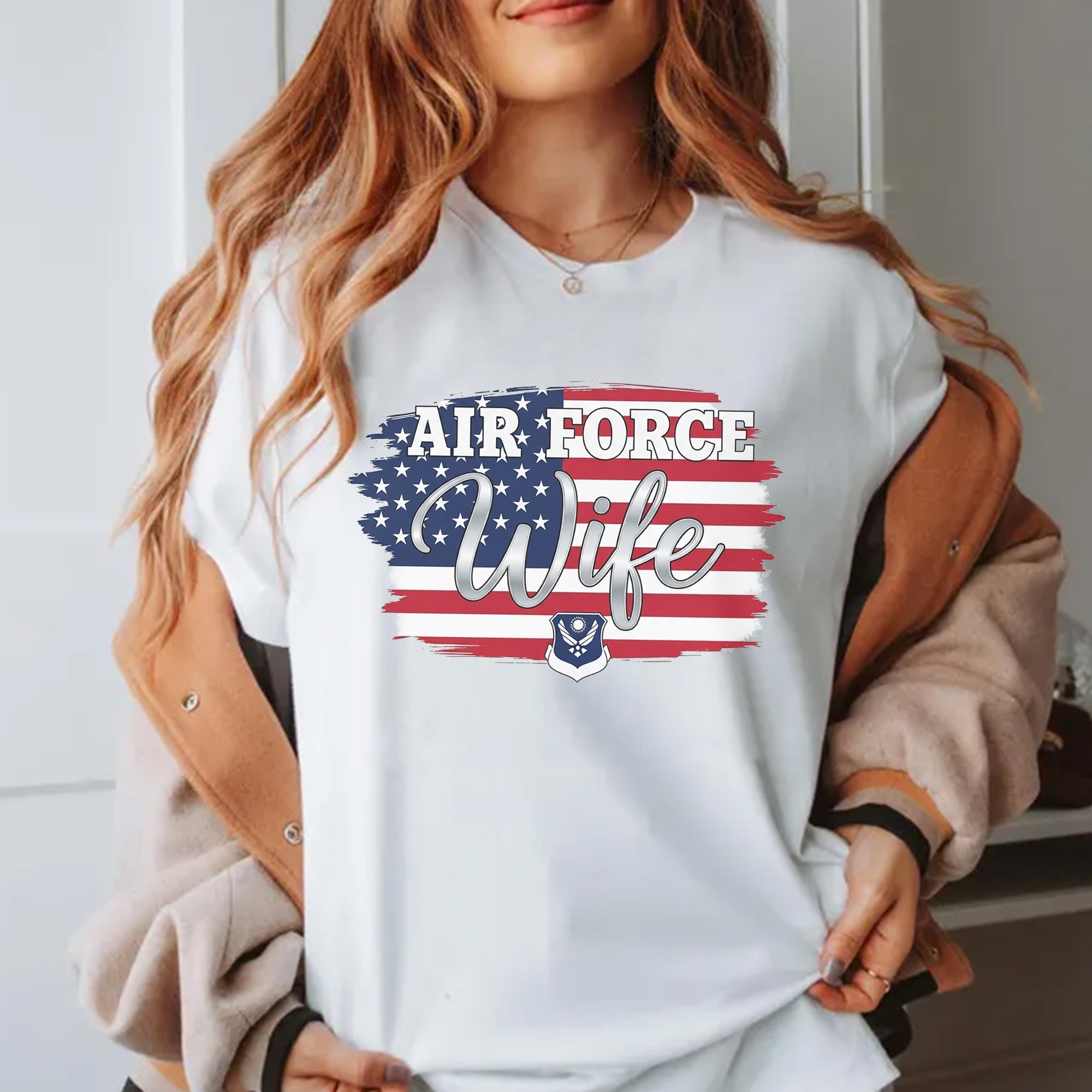 Air Force Wife US Military Patriotic Support Proud Military Family T-Shirt