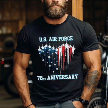 US Air Force 78th Anniversary Patriotic Military Veteran Tribute T-Shirt