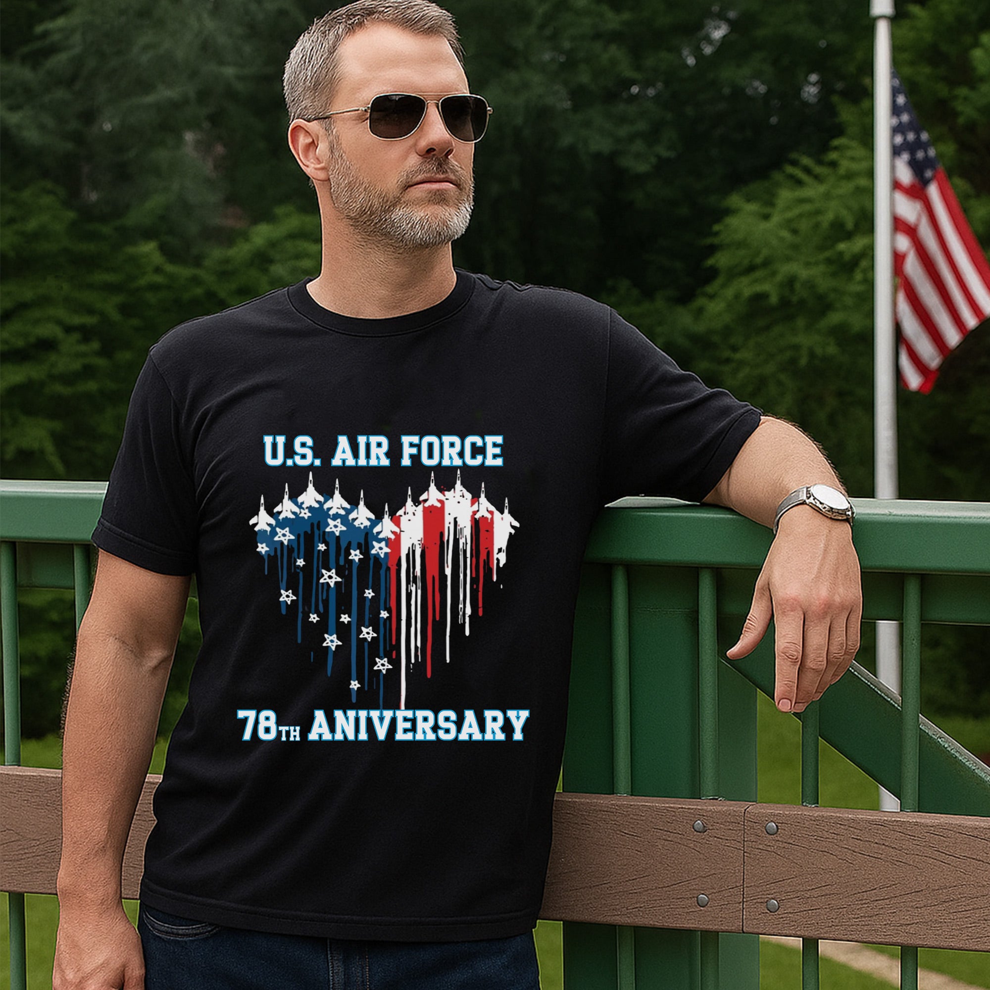 US Air Force 78th Anniversary Patriotic Military Veteran Tribute T-Shirt