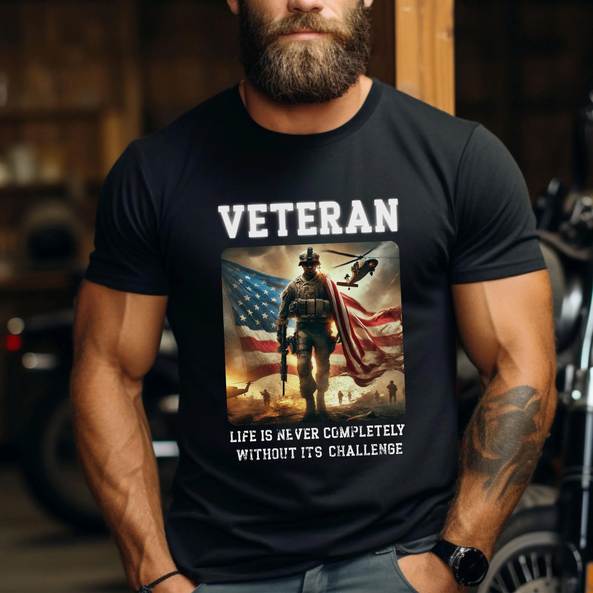 Veteran Life Is Never Completely Without Its Challenge US Military Patriotic T-Shirt