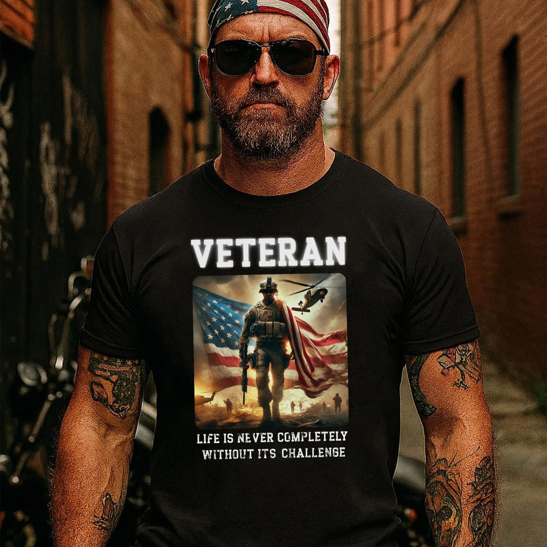 Veteran Life Is Never Completely Without Its Challenge US Military Patriotic T-Shirt