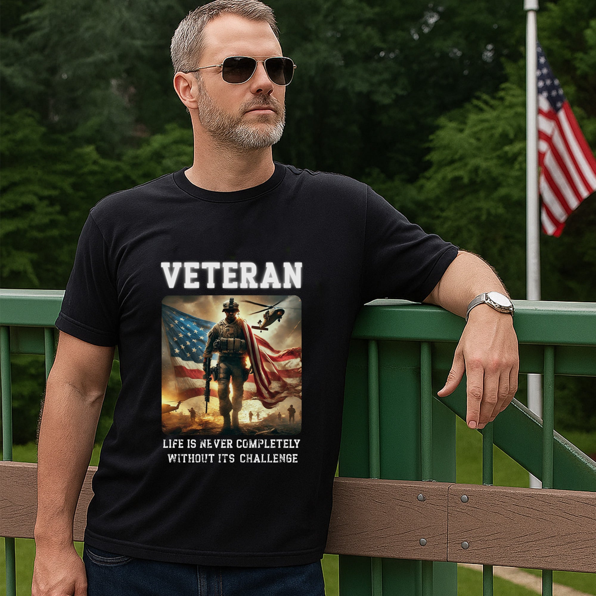 Veteran Life Is Never Completely Without Its Challenge US Military Patriotic T-Shirt