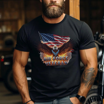 Air Force Veteran US Military Patriotic Service Pride Honoring Duty and Sacrifice T-Shirt