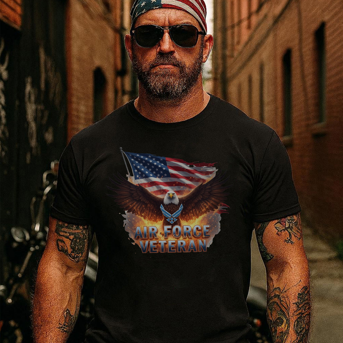 Air Force Veteran US Military Patriotic Service Pride Honoring Duty and Sacrifice T-Shirt