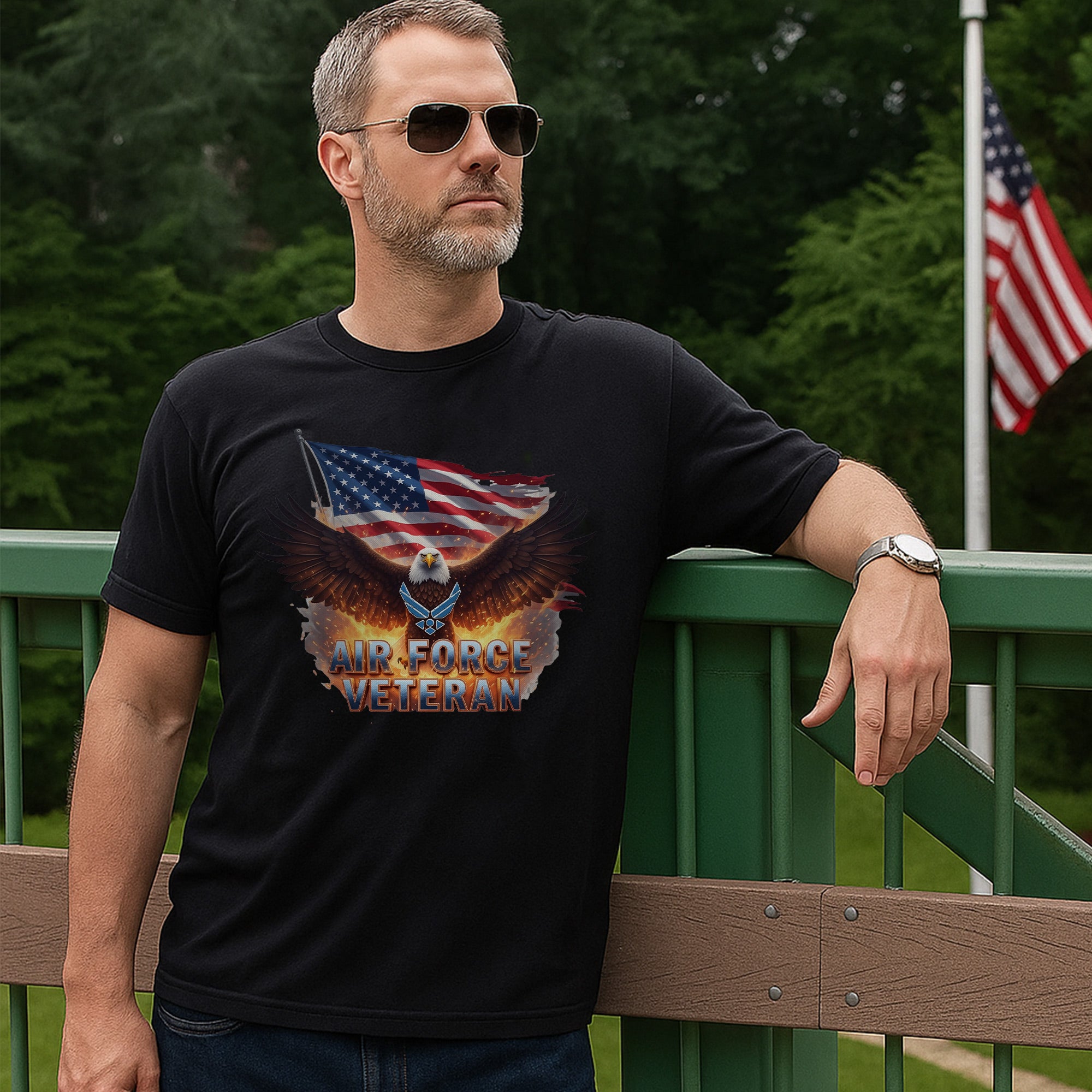 Air Force Veteran US Military Patriotic Service Pride Honoring Duty and Sacrifice T-Shirt