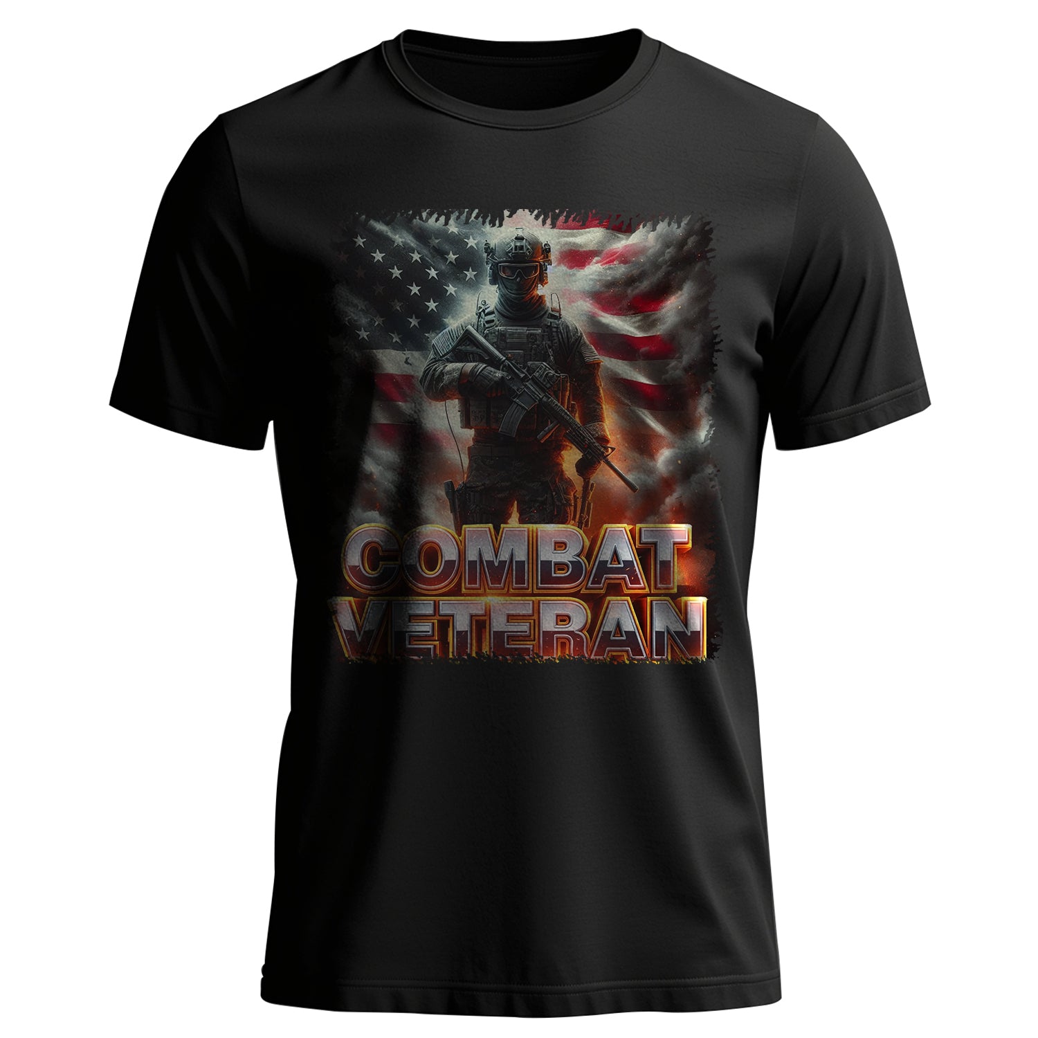 Combat Veteran US Military Patriotic T-Shirt
