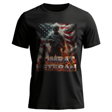 Combat Veteran US Military Patriotic T-Shirt