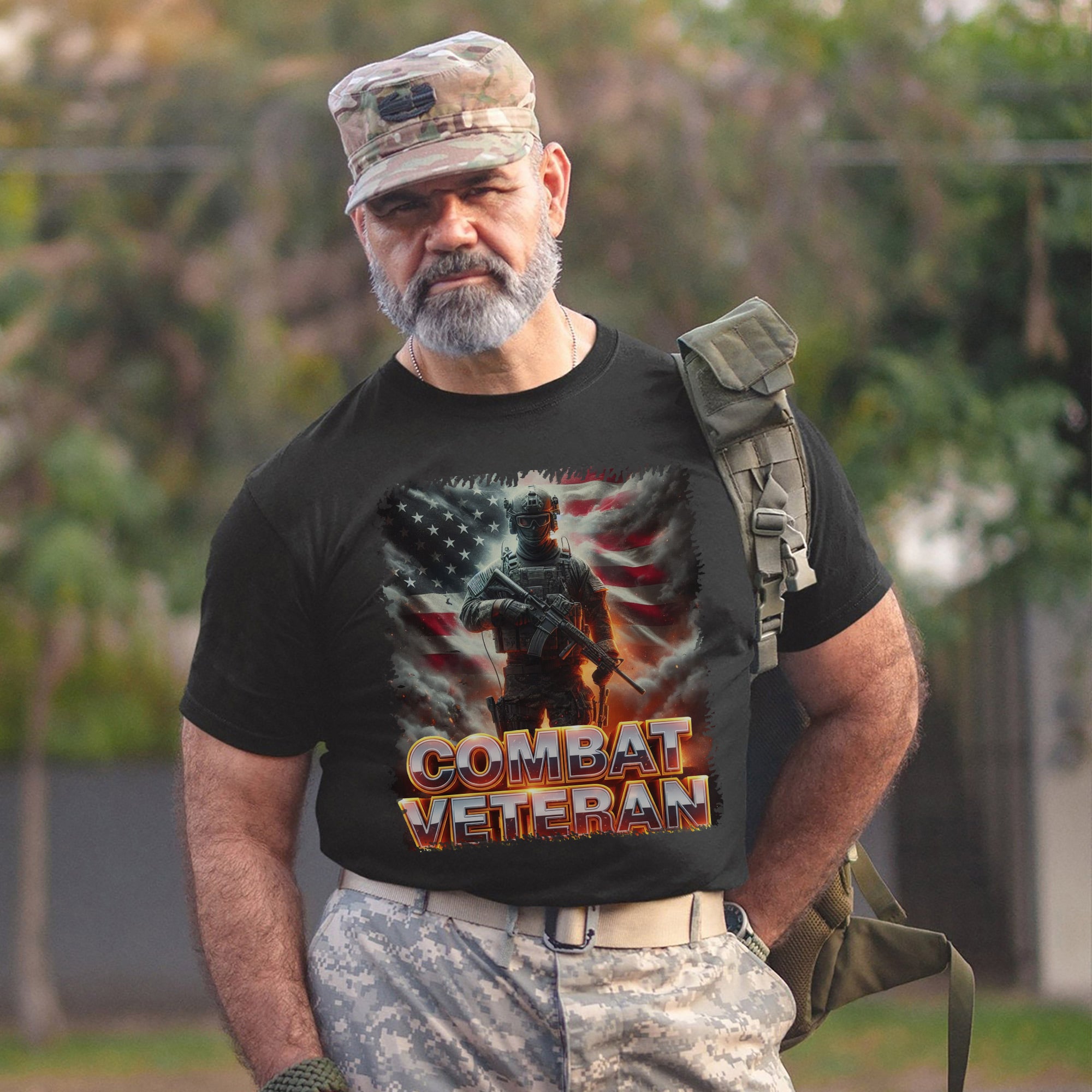Combat Veteran US Military Patriotic Service Tribute Honoring Duty and Sacrifice T-Shirt