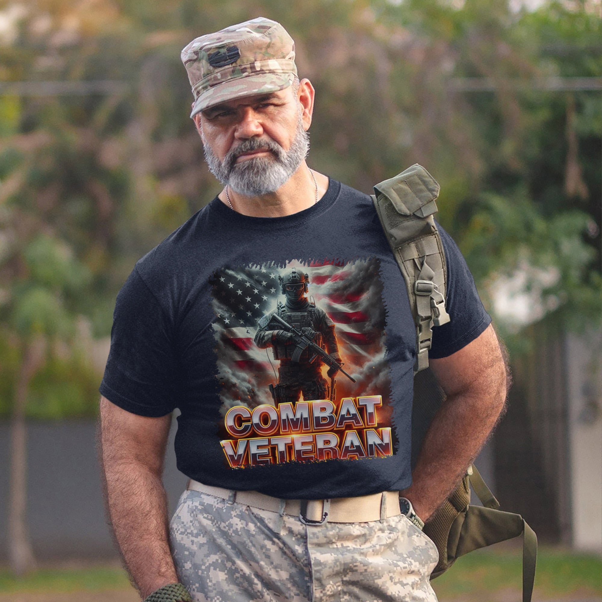 Combat Veteran US Military Patriotic Service Tribute Honoring Duty and Sacrifice T-Shirt