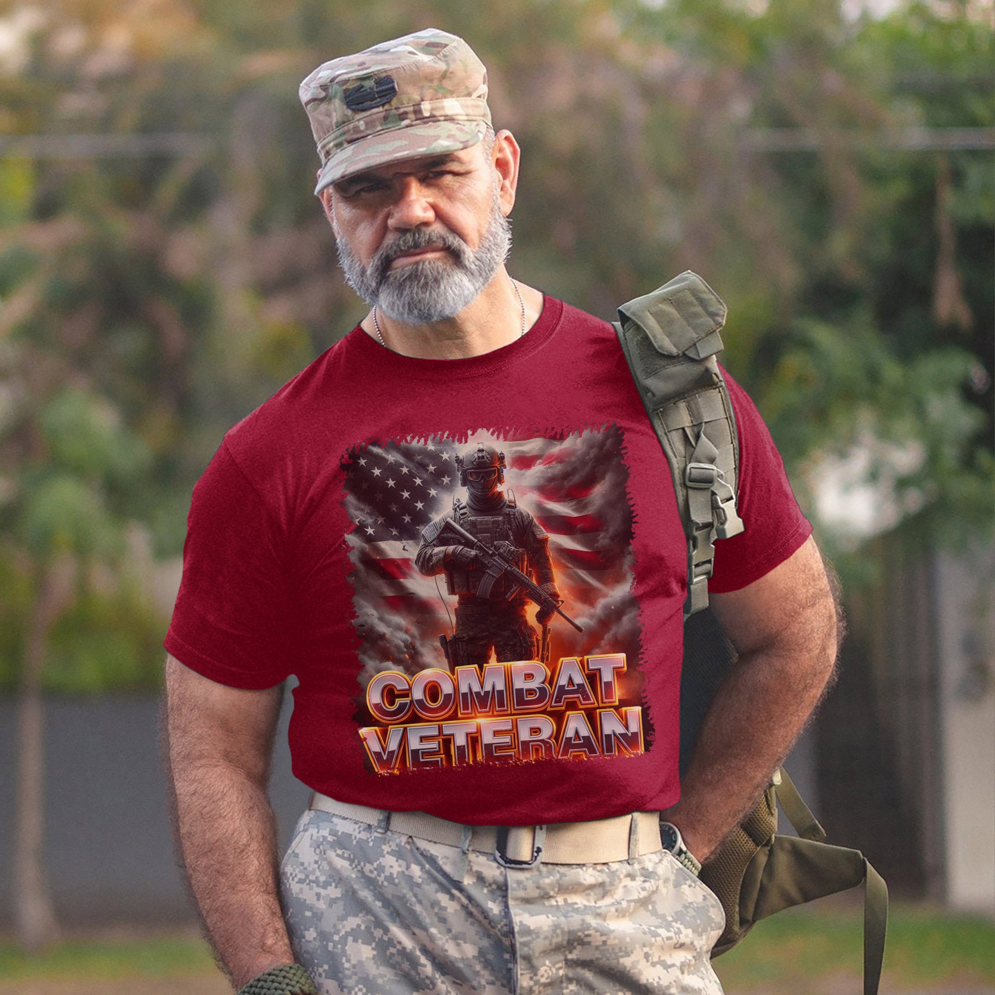 Combat Veteran US Military Patriotic Service Tribute Honoring Duty and Sacrifice T-Shirt