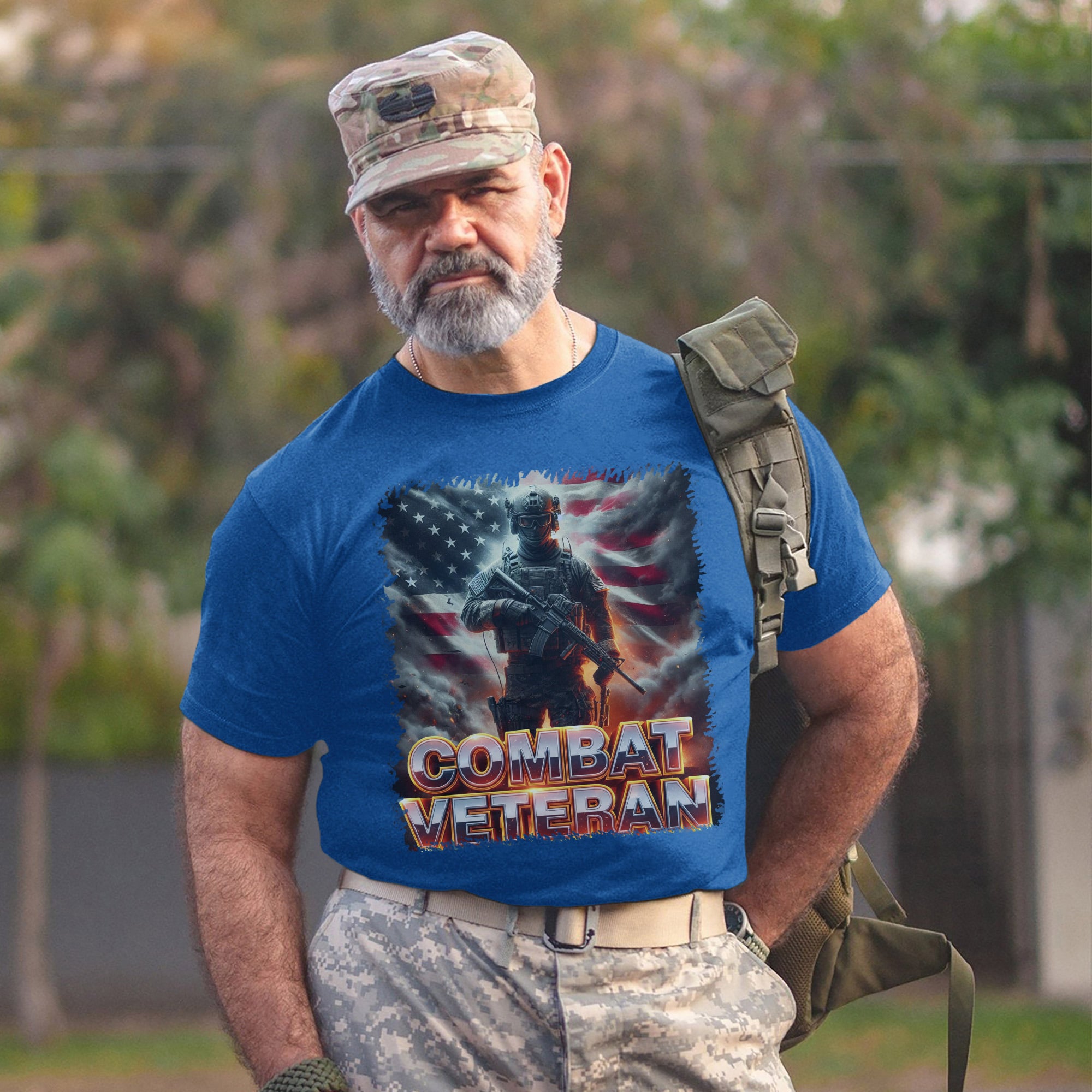 Combat Veteran US Military Patriotic Service Tribute Honoring Duty and Sacrifice T-Shirt