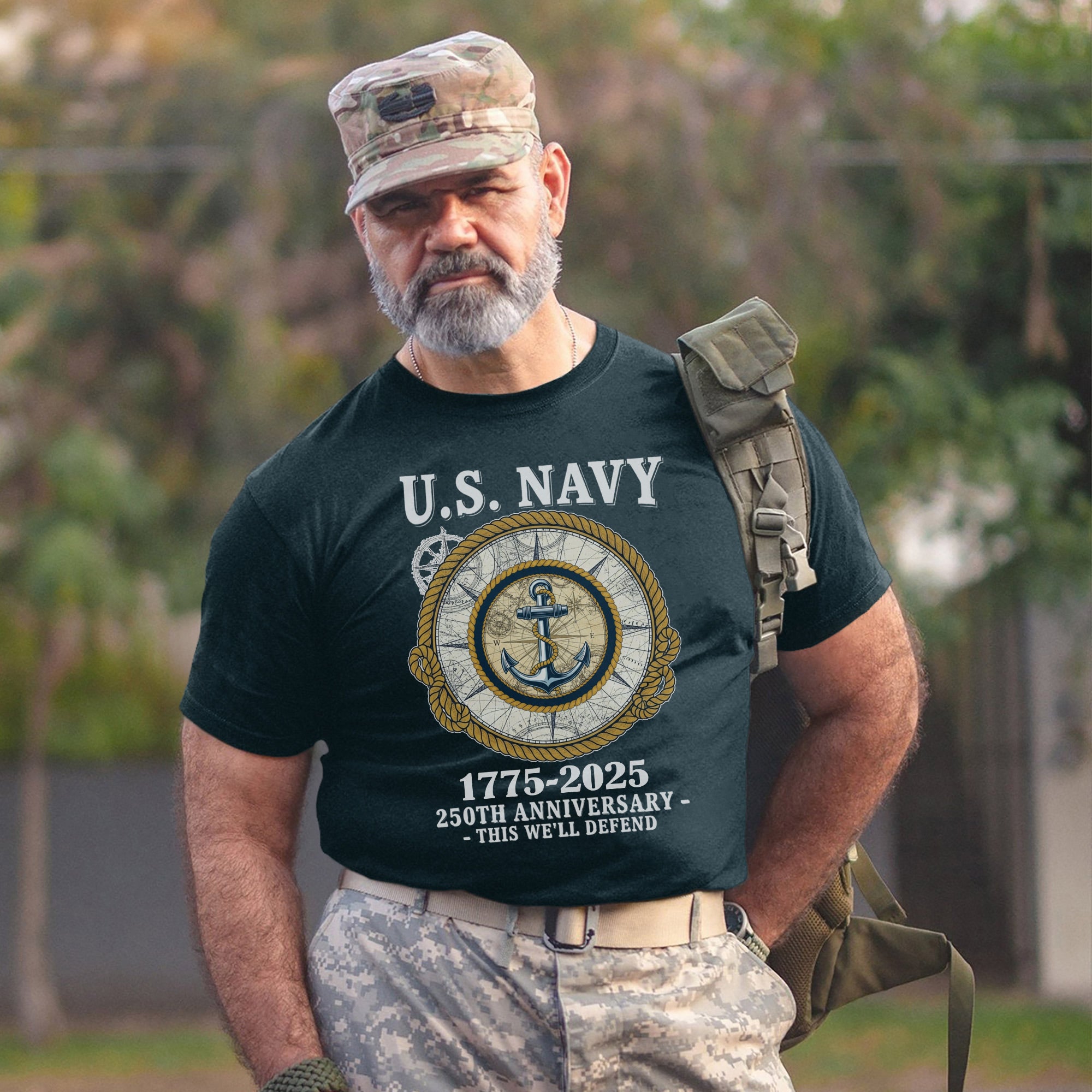 US Navy 250th Anniversary This We’ll Defend Military Veteran Patriotic Tribute T-Shirt