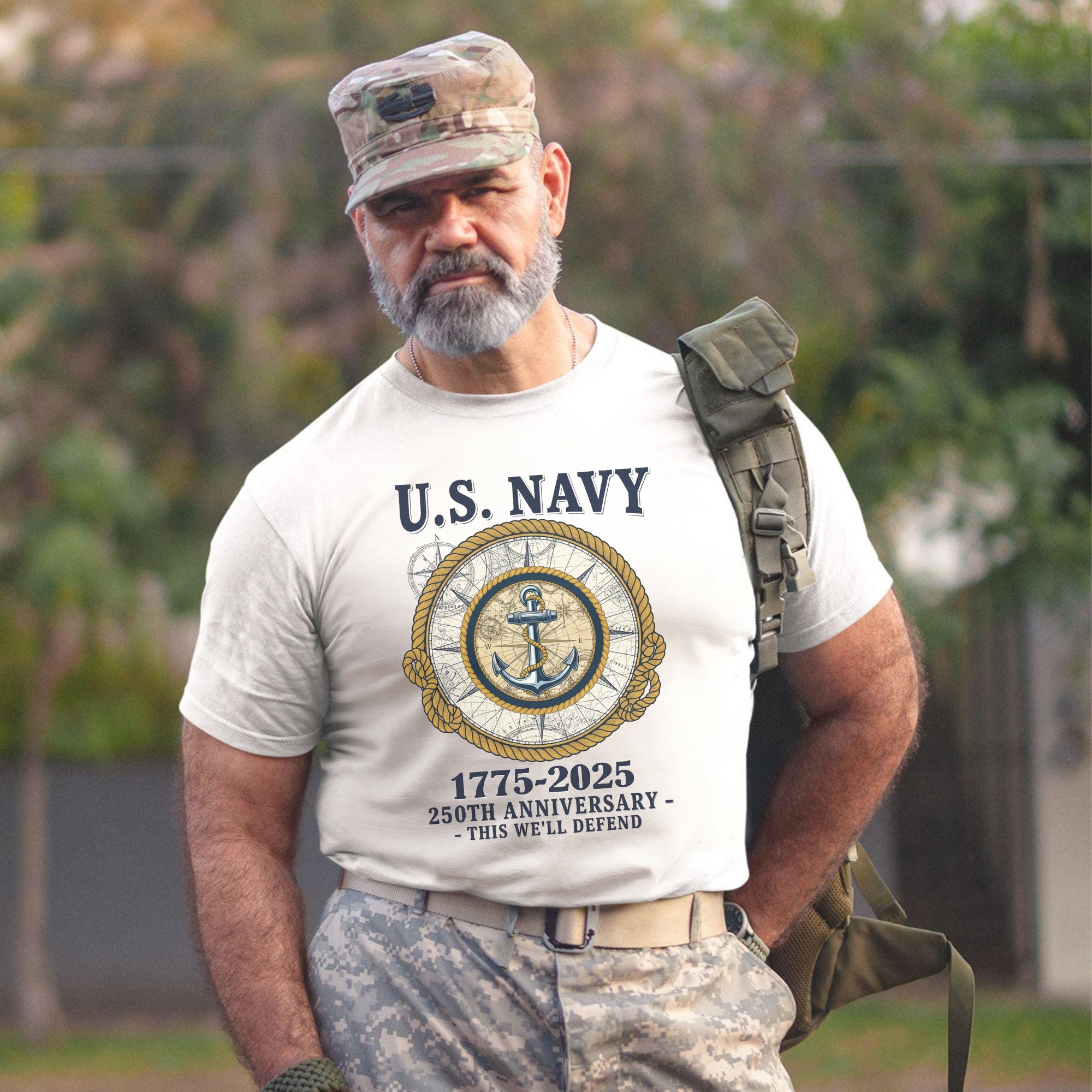 US Navy 250th Anniversary This We’ll Defend Military Veteran Patriotic Tribute T-Shirt