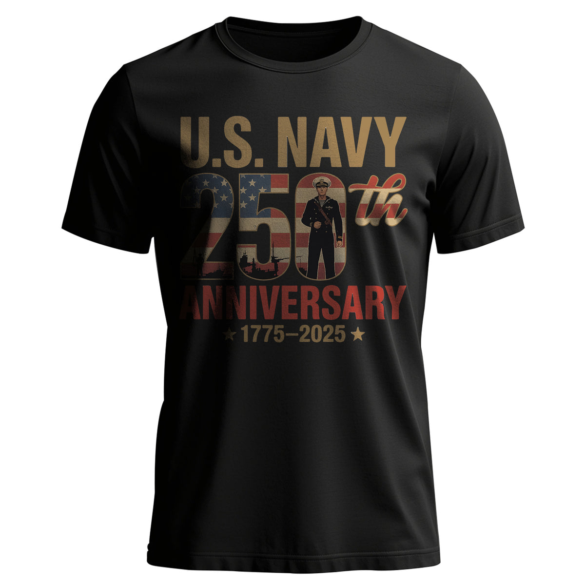 Proud Navy Day 250th Anniversary 1775–2025 T-Shirt Main image