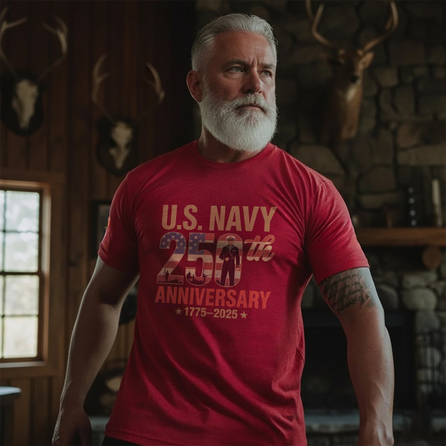 Proud Navy Day 250th Anniversary 1775–2025 T-Shirt Secondary image