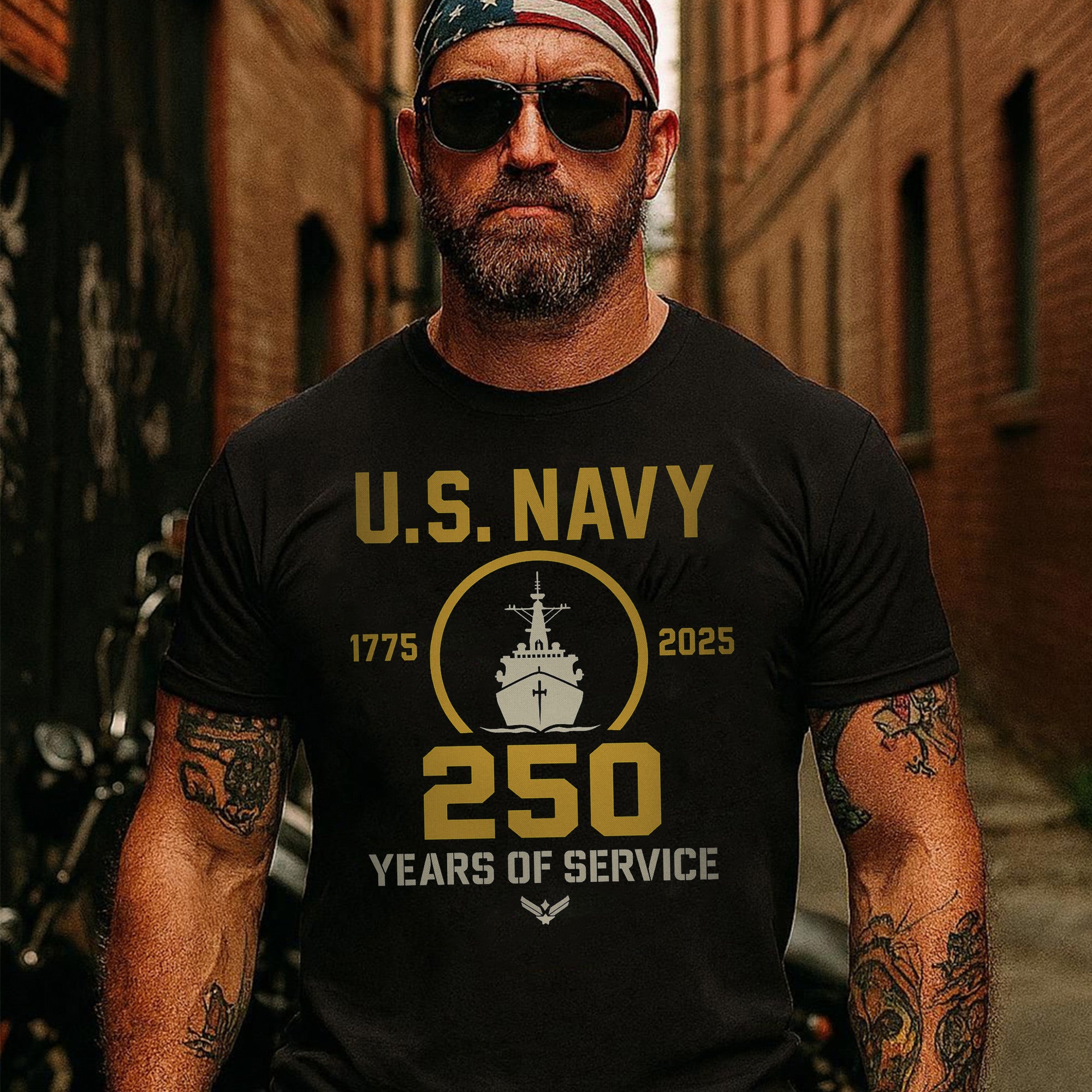 1775–2025 250 Years of Service US Military Veteran Patriotic Tribute Honoring Sacrifice T-Shirt