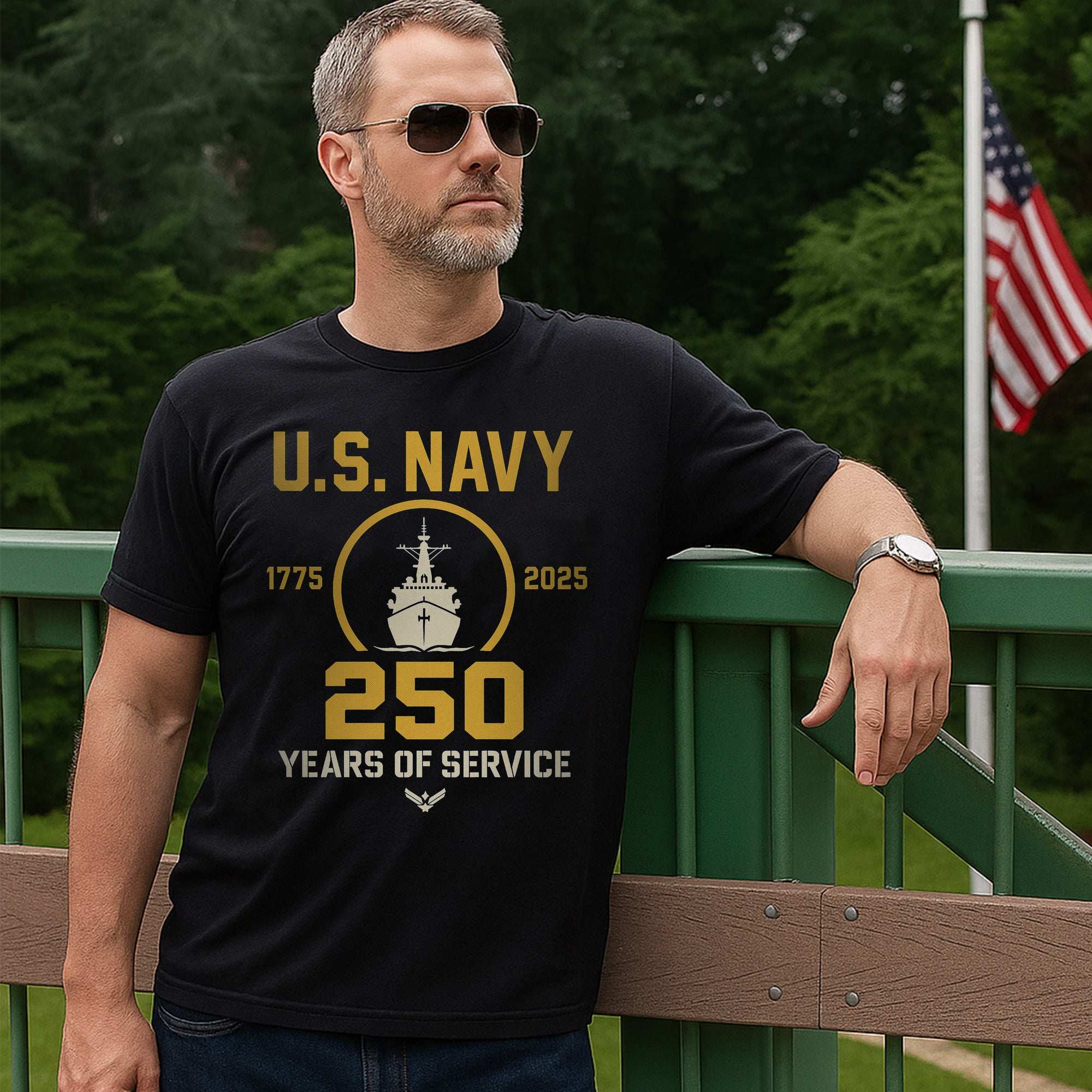 1775–2025 250 Years of Service US Military Veteran Patriotic Tribute Honoring Sacrifice T-Shirt