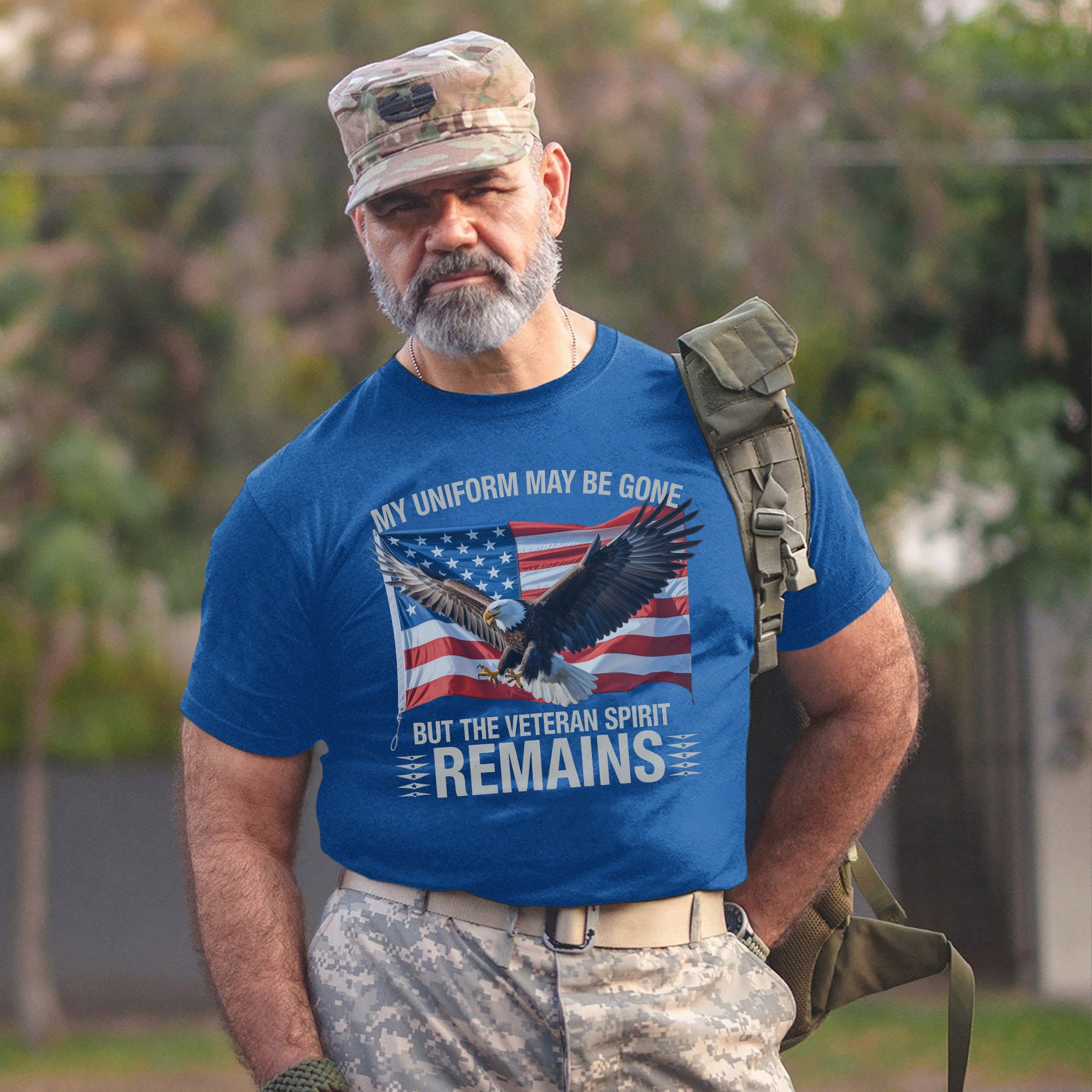 My Uniform May Be Gone but the Veteran Spirit Remains US Military Patriotic Tribute T-Shirt