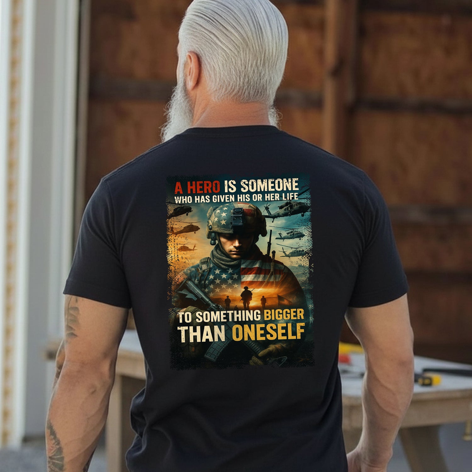 A Hero Is Someone Who Gave Their Life to Something Bigger Than Oneself T-Shirt Secondary image