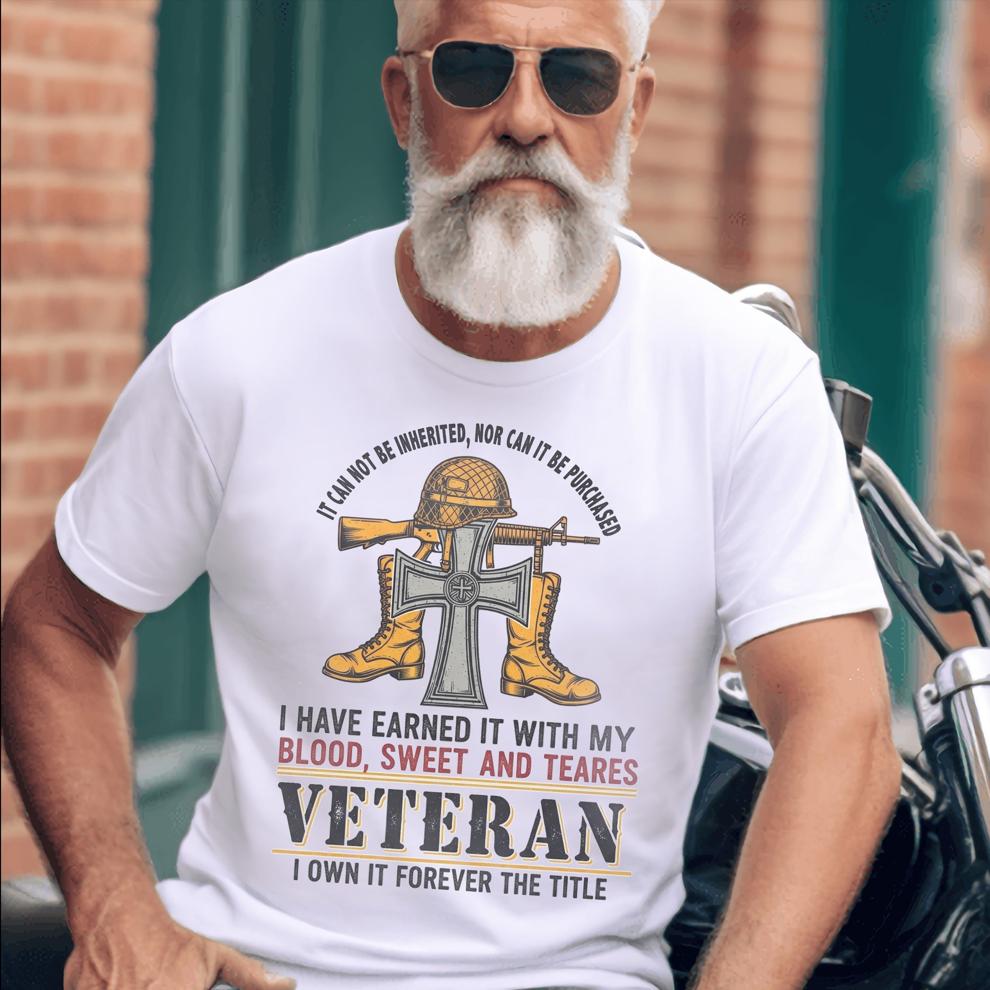 Earned with Blood Sweat and Tears I Own Forever the Title Veteran US Military T-Shirt