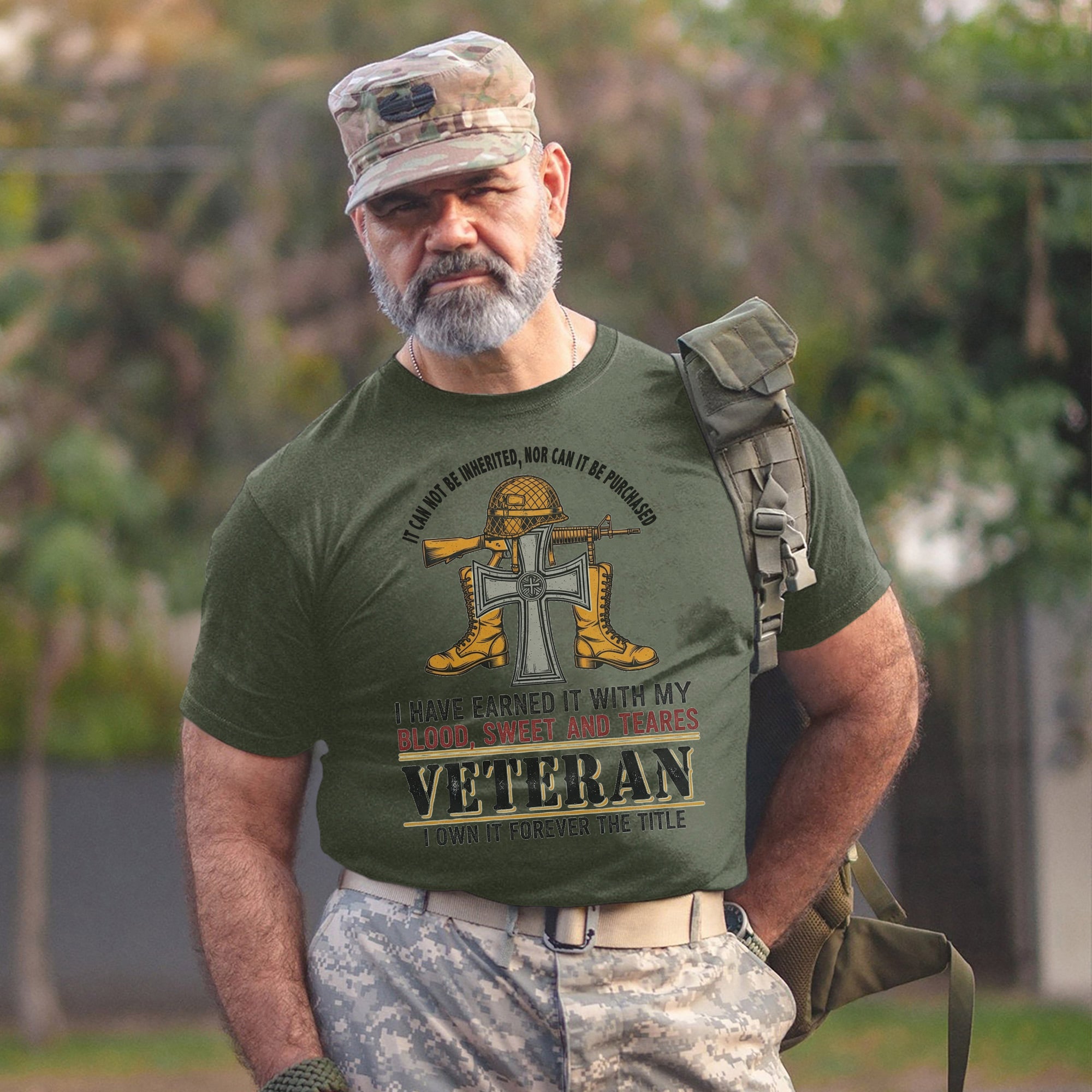 Earned with Blood Sweat and Tears I Own Forever the Title Veteran US Military T-Shirt
