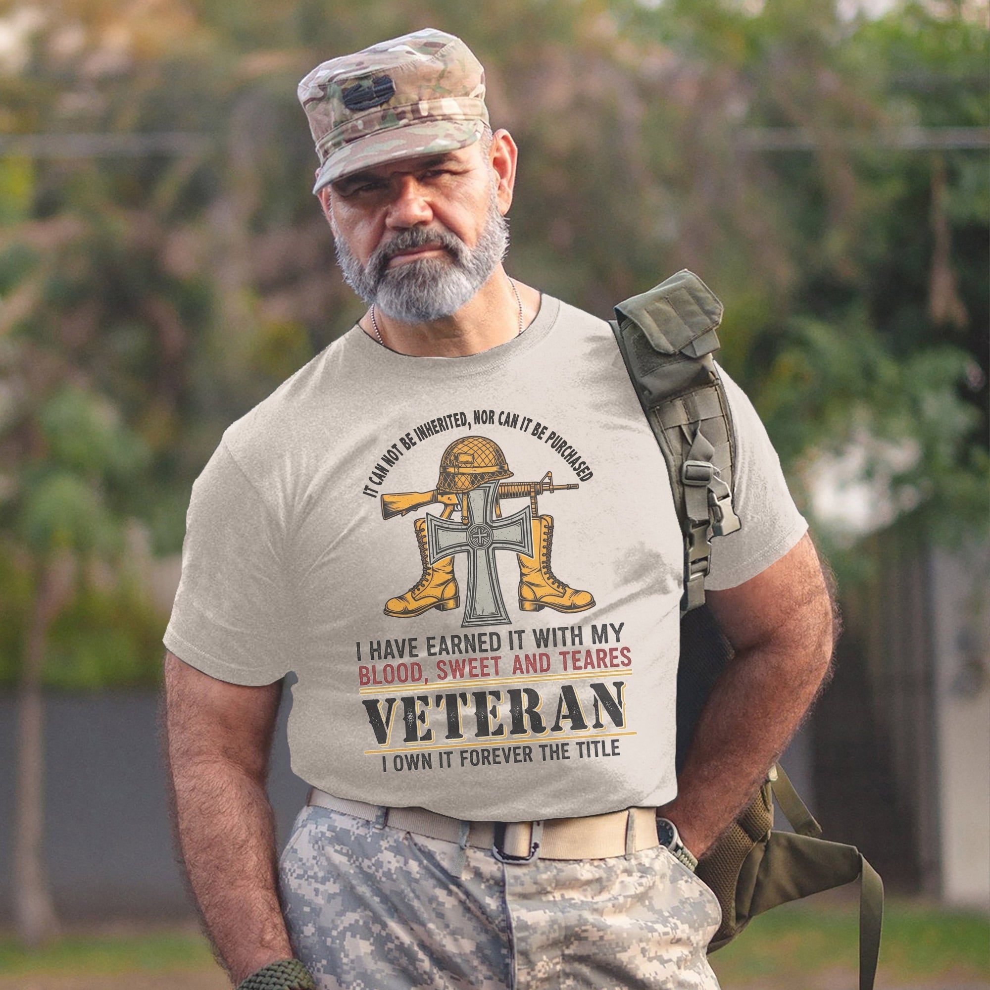 Earned with Blood Sweat and Tears I Own Forever the Title Veteran US Military T-Shirt