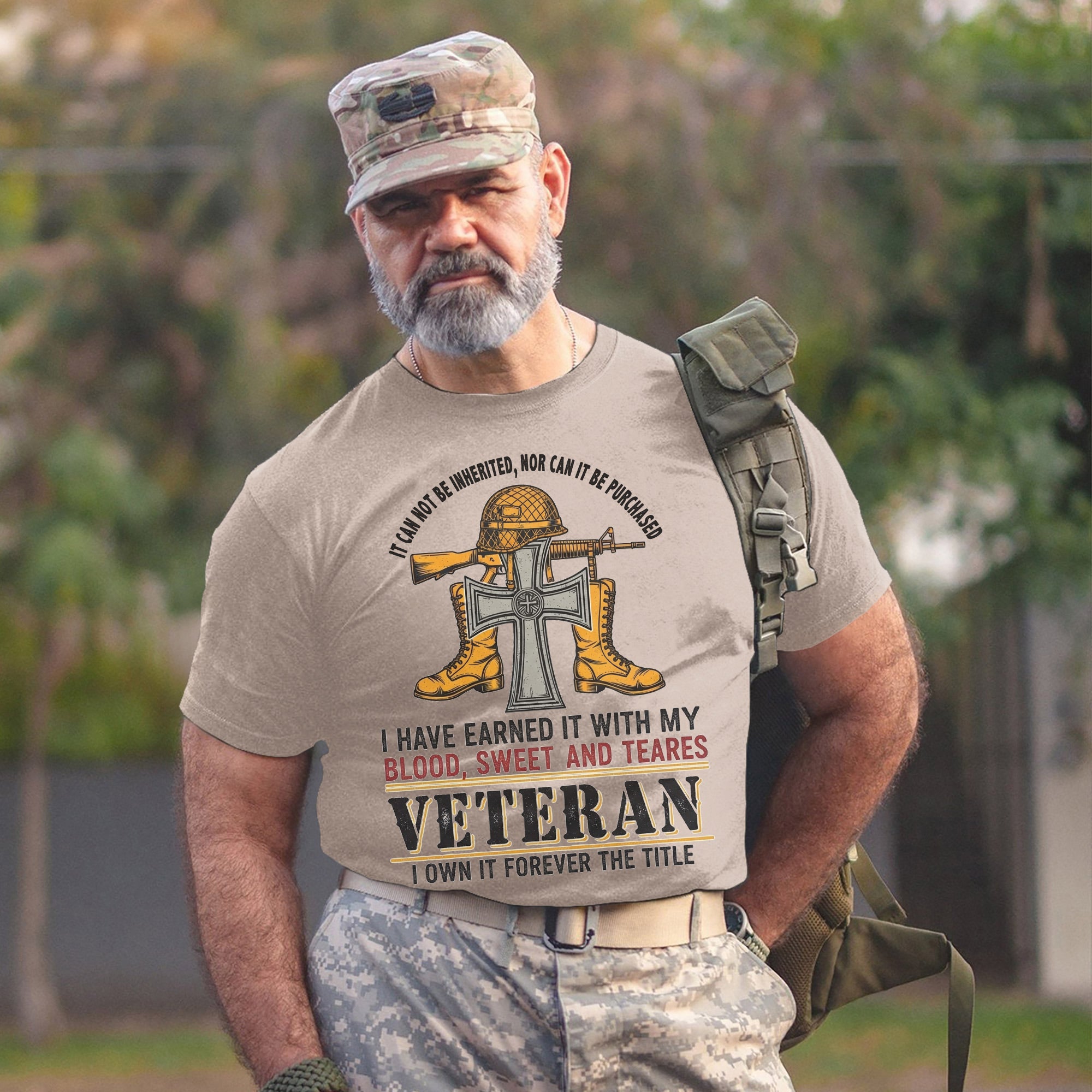 Earned with Blood Sweat and Tears I Own Forever the Title Veteran US Military T-Shirt