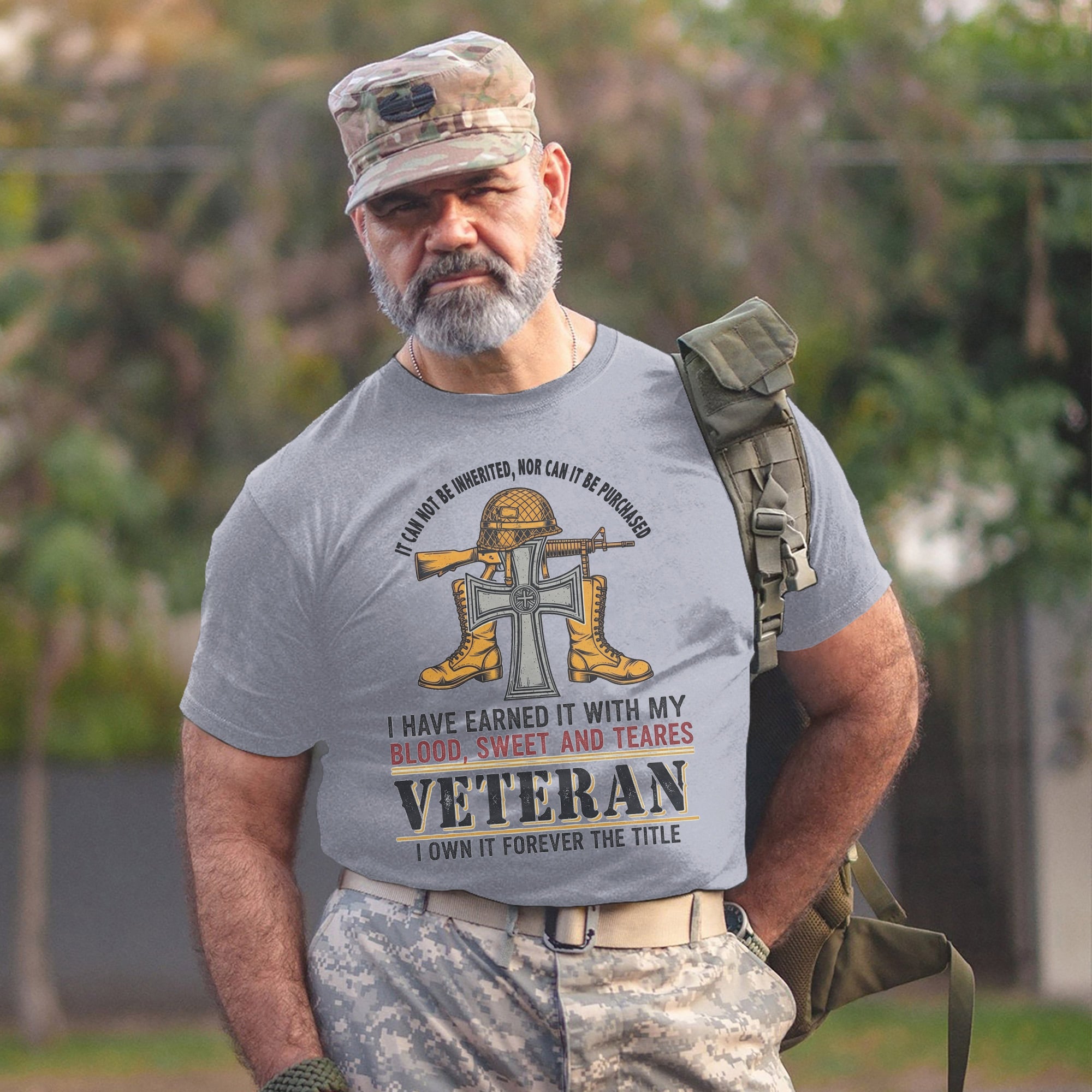 Earned with Blood Sweat and Tears I Own Forever the Title Veteran US Military T-Shirt