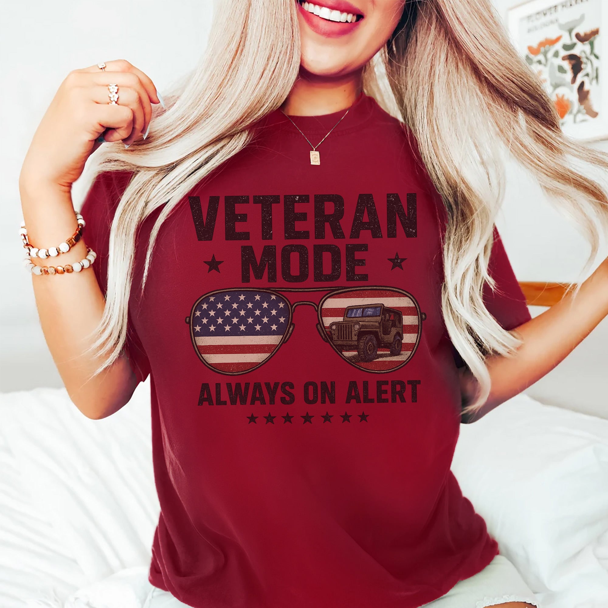 Veteran Mode Always on Alert US Military Patriotic Honor and Service Tribute T-Shirt