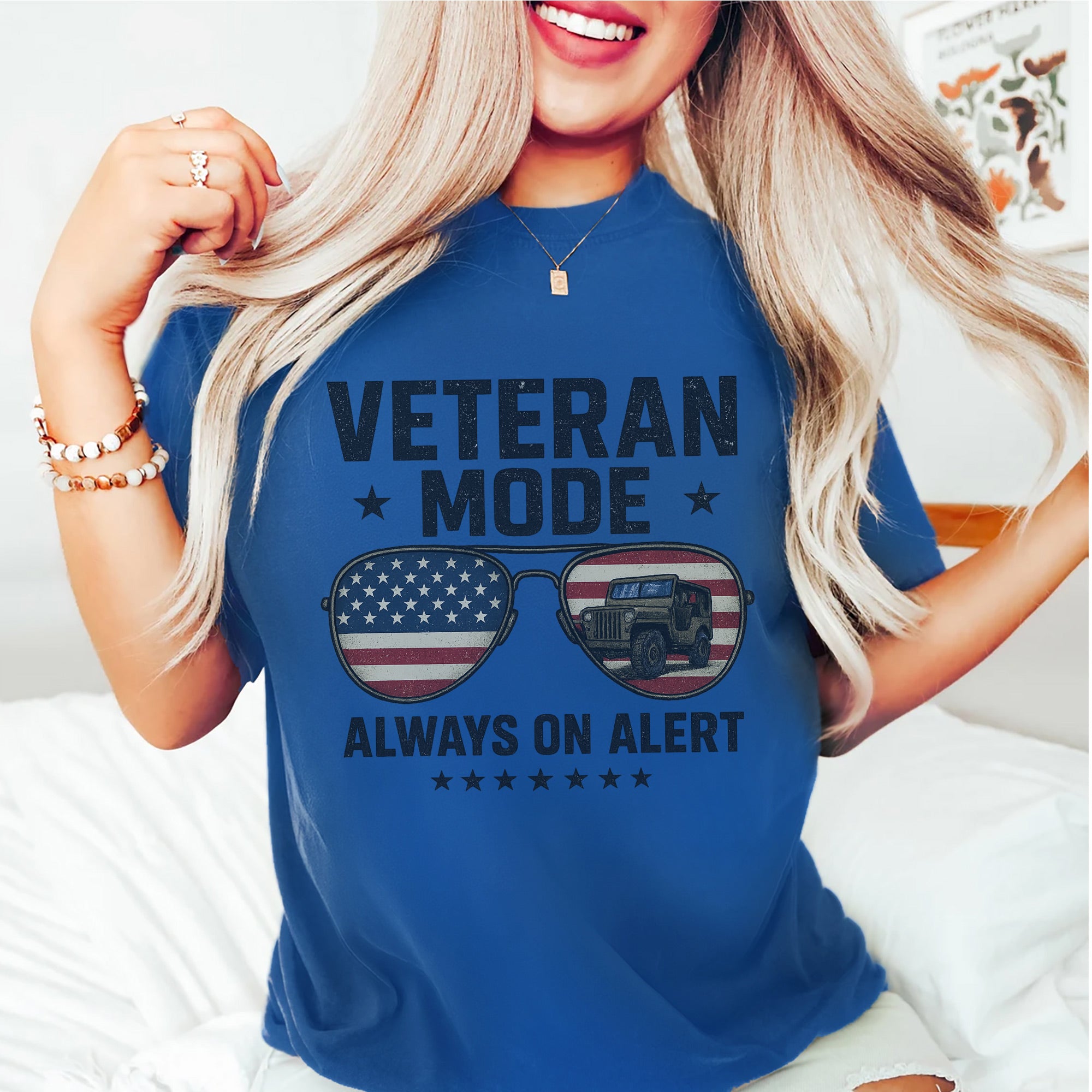 Veteran Mode Always on Alert US Military Patriotic Honor and Service Tribute T-Shirt