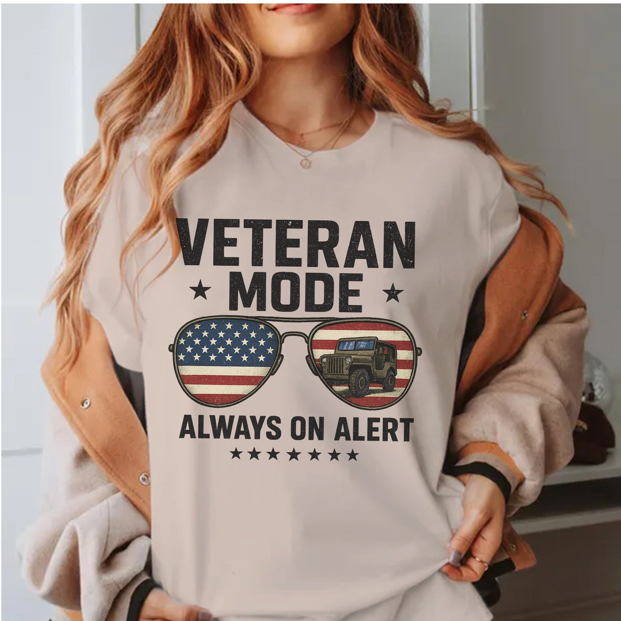 Veteran Mode Always on Alert US Military Patriotic Honor and Service Tribute T-Shirt