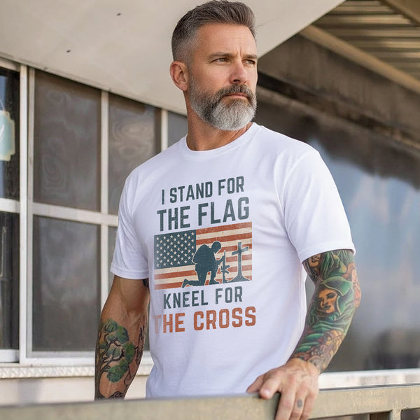 Stand for the Flag Kneel for the Cross US T-Shirt