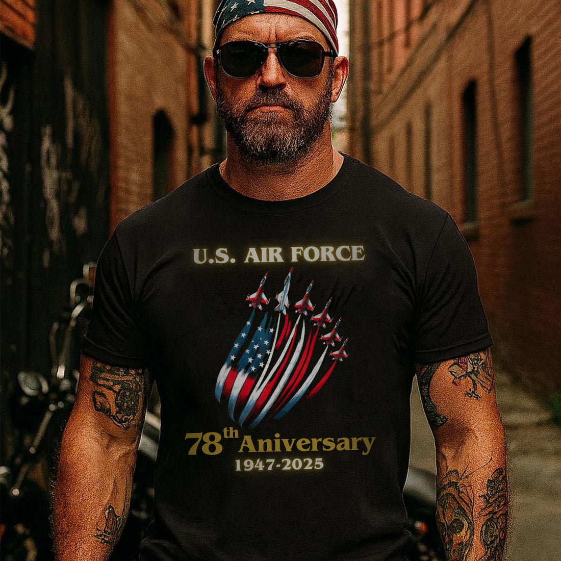 US Air Force 78th Anniversary 1947–2025 Military Veteran Patriotic Tribute T-Shirt