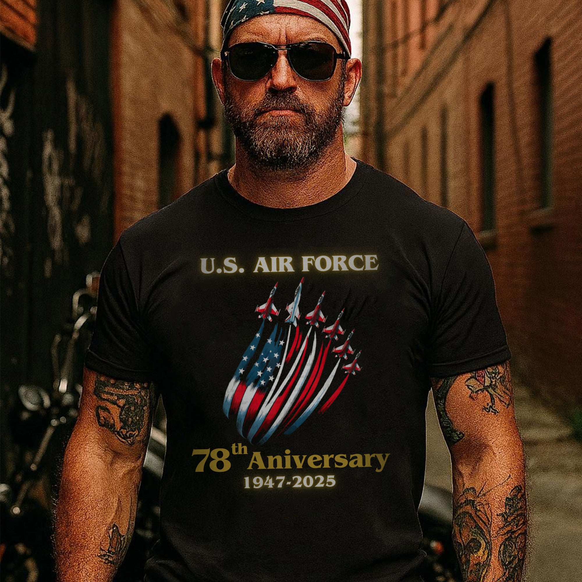 US Air Force 78th Anniversary 1947–2025 Military Veteran Patriotic Tribute T-Shirt