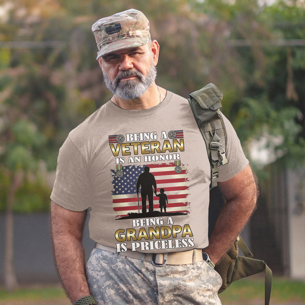 Being a Veteran Is an Honor Being a Grandpa Is Priceless T-Shirt