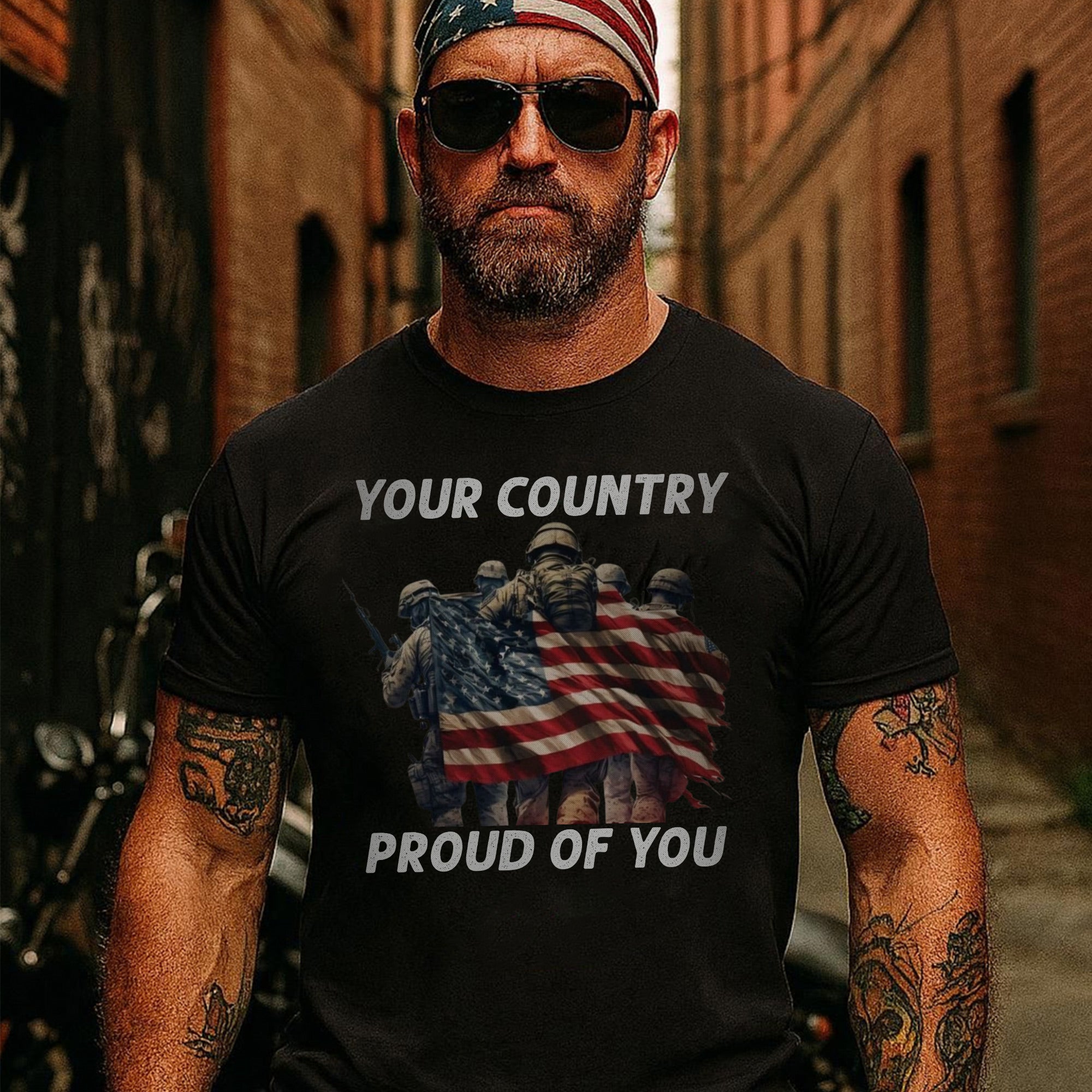 Your Country Proud of You US Military Veteran Patriotic Honor and Service Tribute T-Shirt